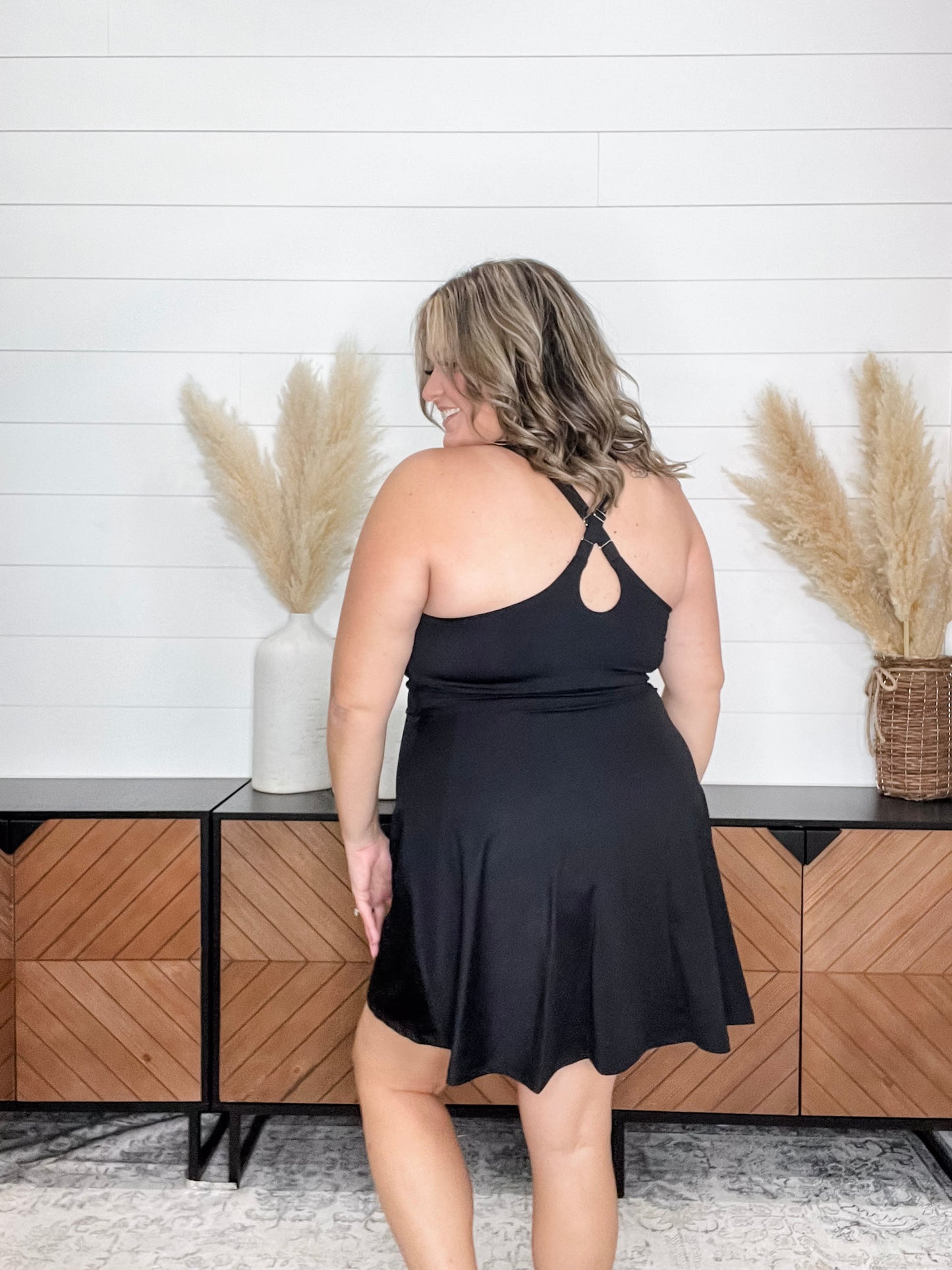 "Game On" Active Dress with Built In Shorts(Black)