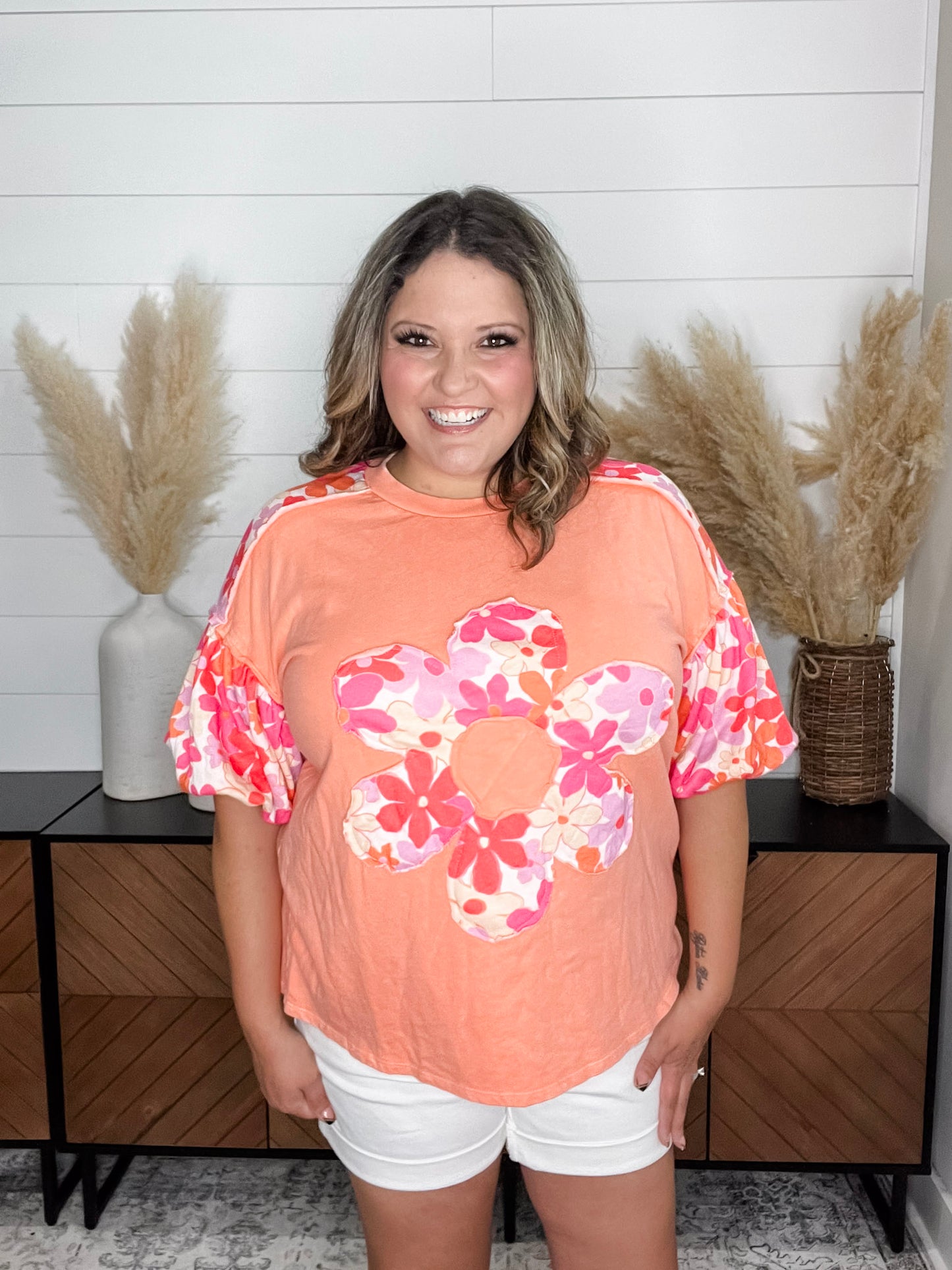 J.Her "Poppin Papaya" Balloon Sleeve