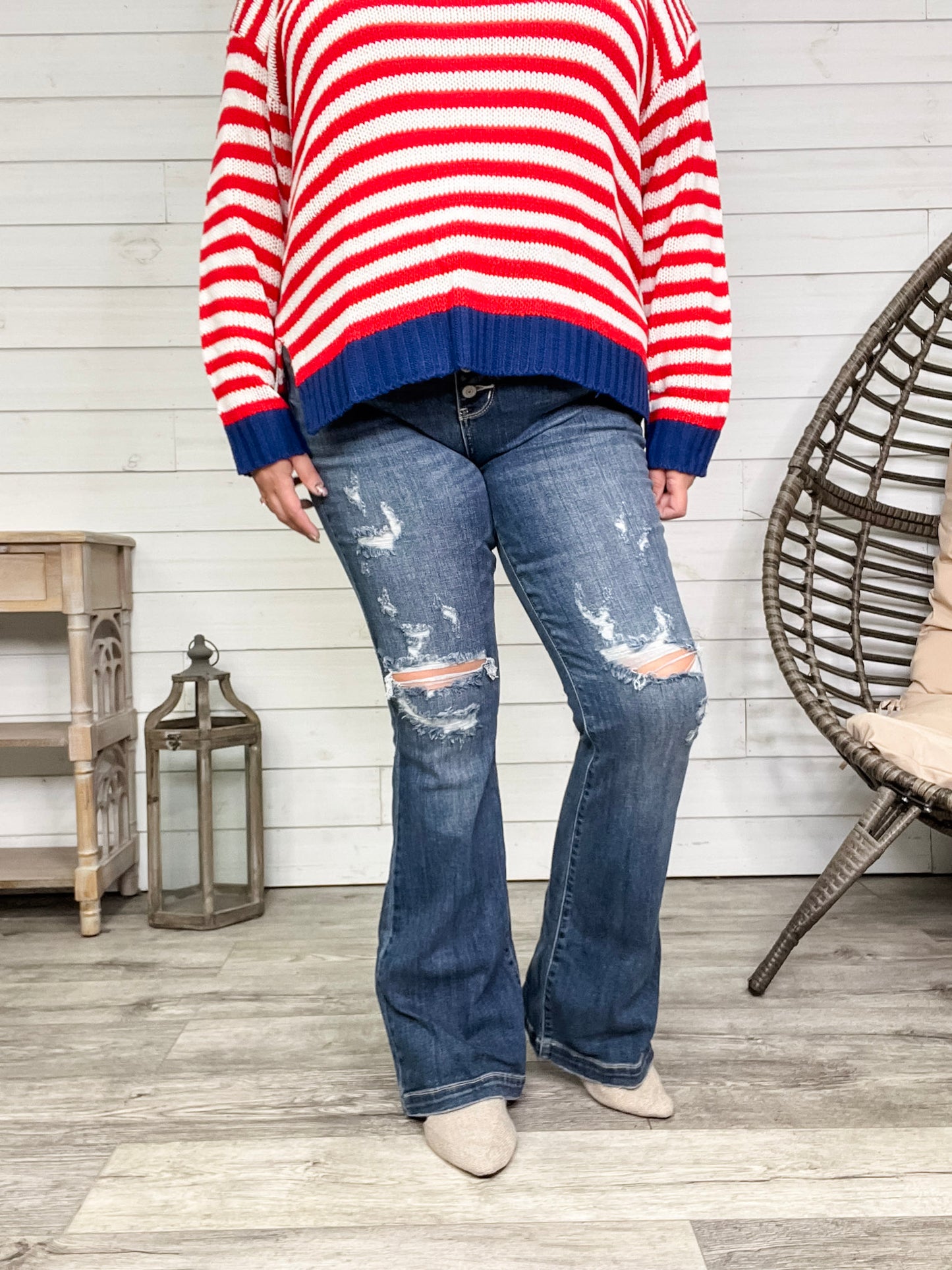 Judy Blue "Saddle Up" Buttonfly Flare Jeans