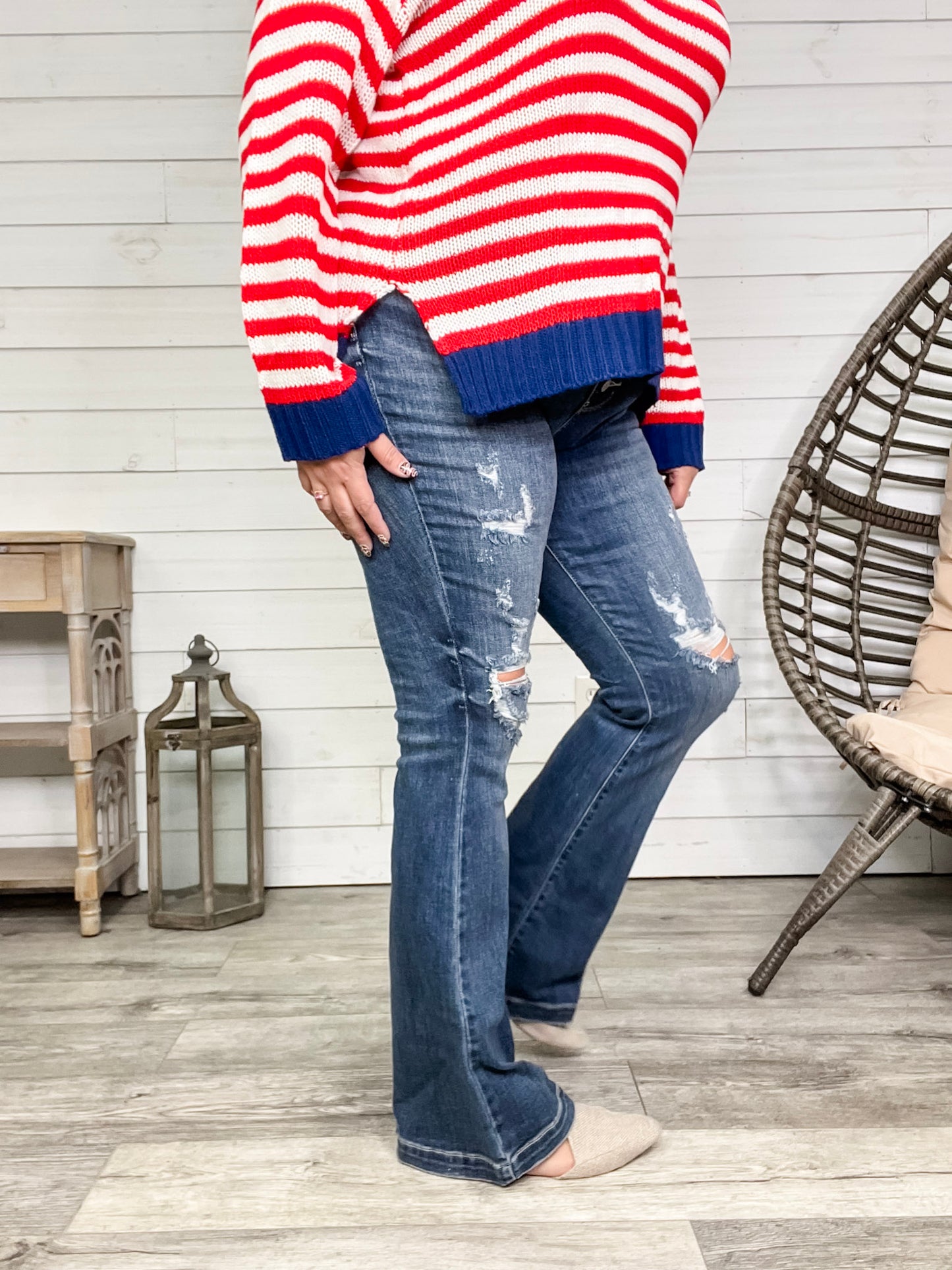 Judy Blue "Saddle Up" Buttonfly Flare Jeans