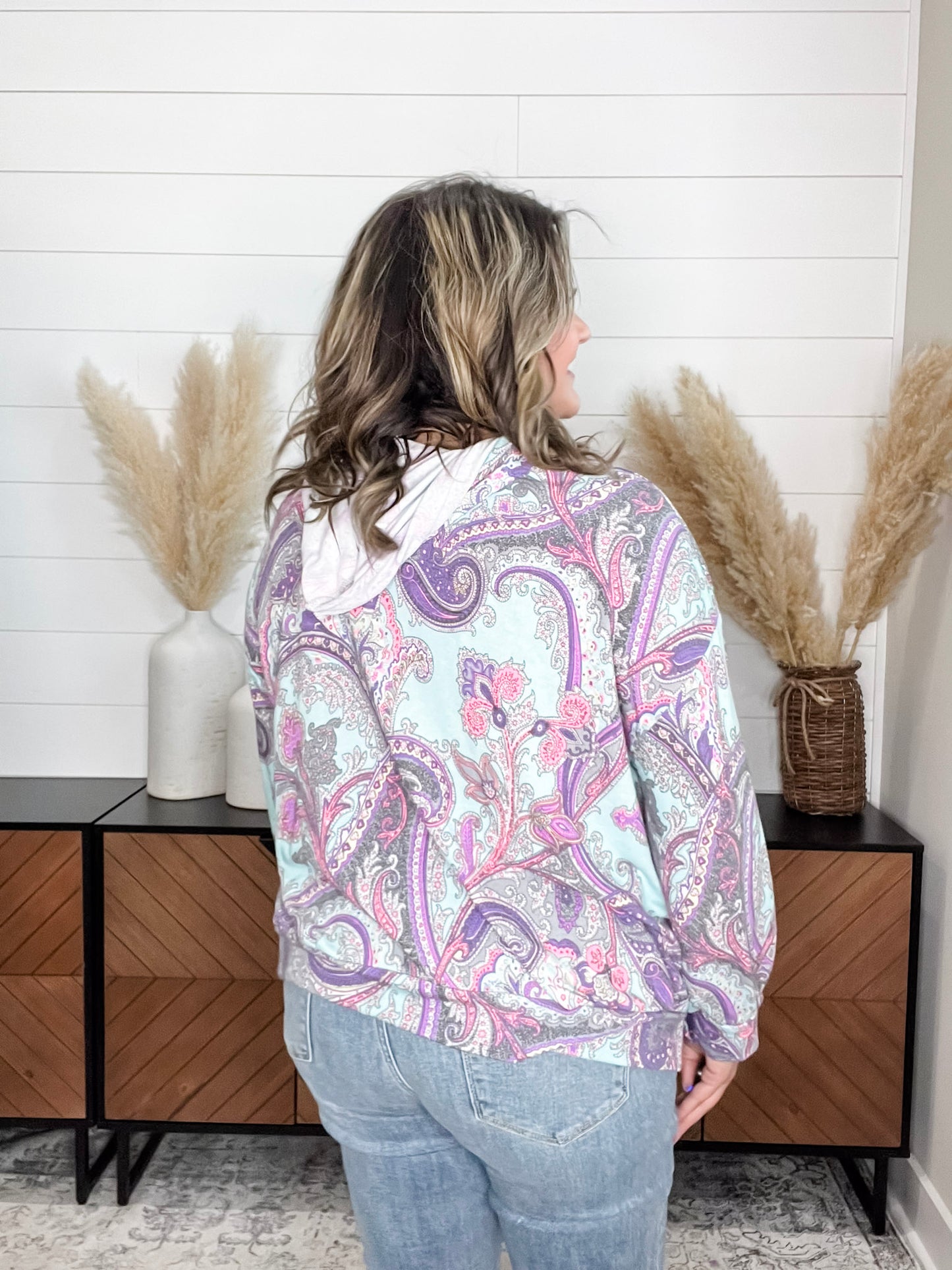 "Scottie" Paisley Balloon Sleeve Hoodie