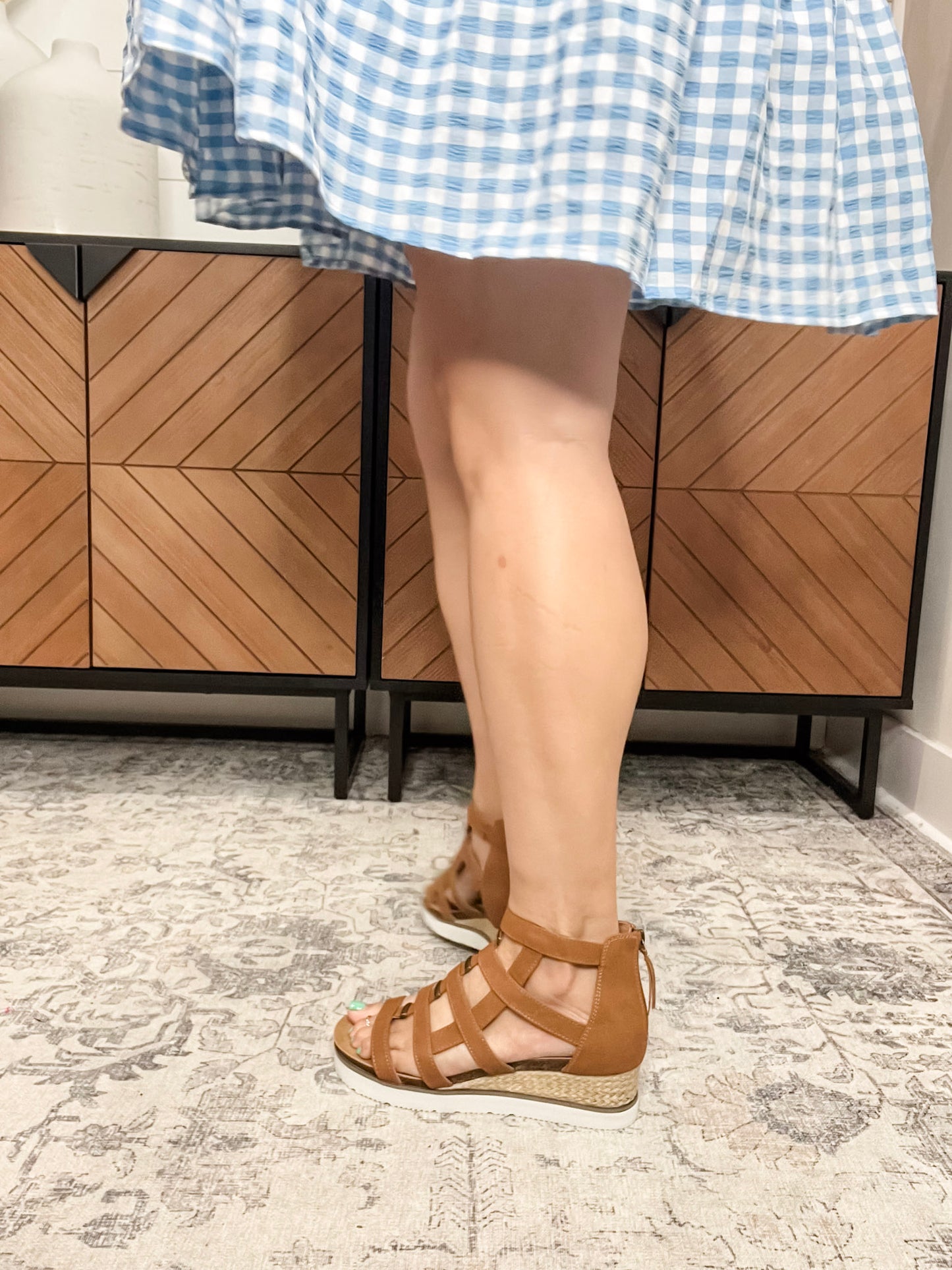 "Caged Animal" By Corkys Gladiator Sandal (Cognac)