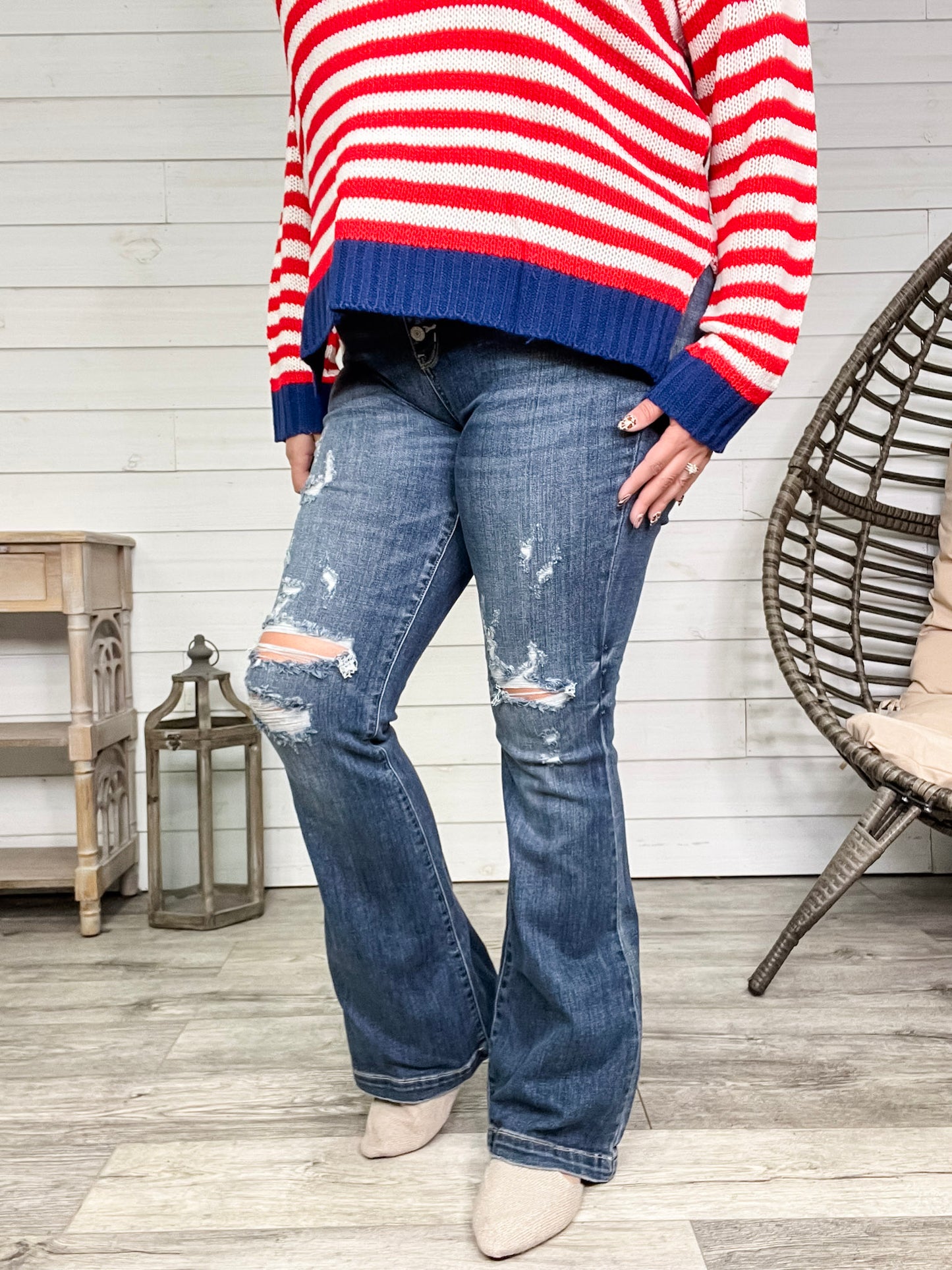 Judy Blue "Saddle Up" Buttonfly Flare Jeans