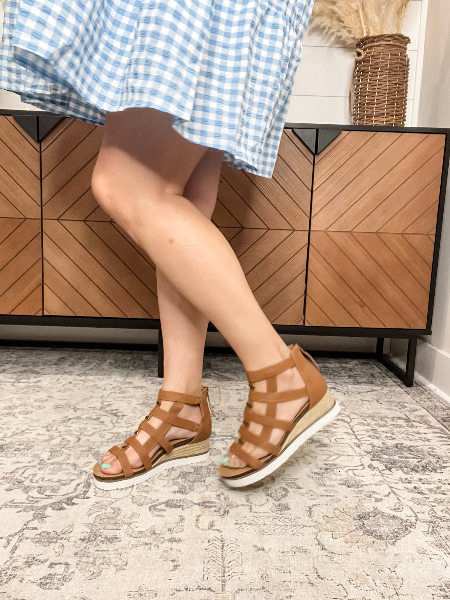 "Caged Animal" By Corkys Gladiator Sandal (Cognac)