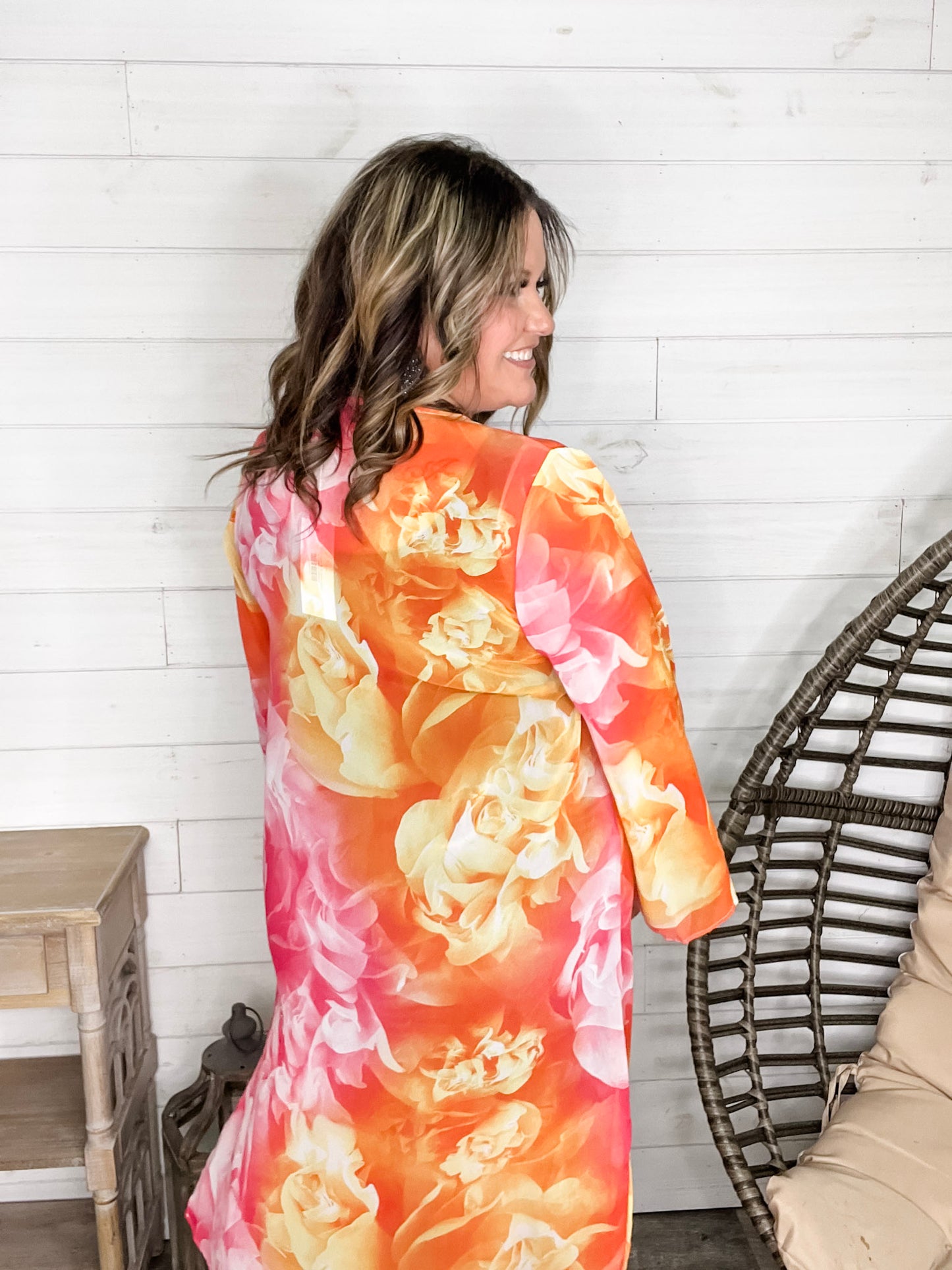 "Rose Water" Wide Sleeve Kimono