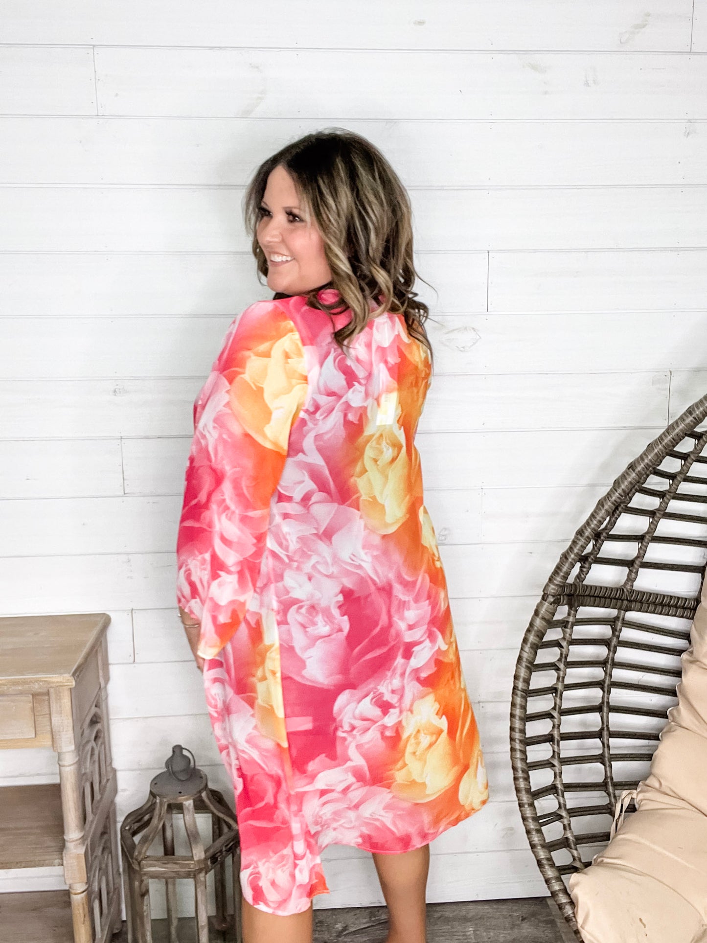 "Rose Water" Wide Sleeve Kimono