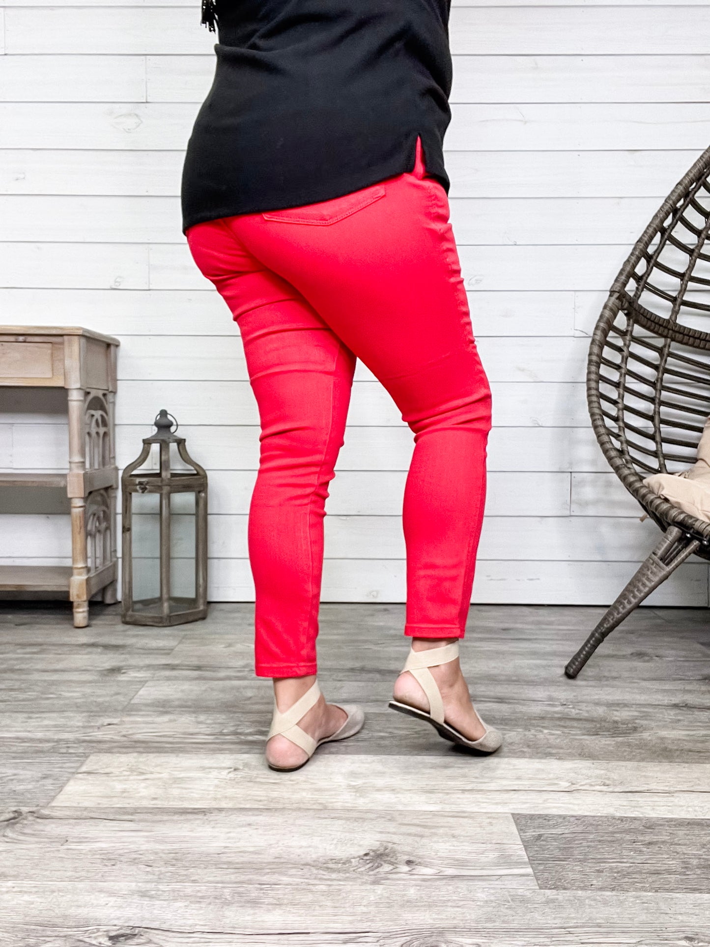 Judy Blue "Fire Engine" Red Tummy Control Skinny Jeans