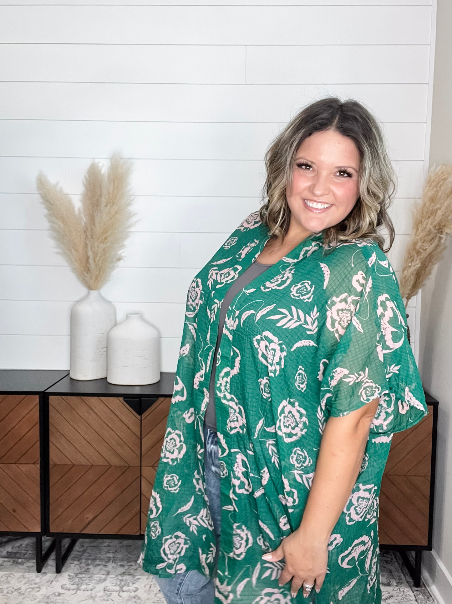 "Gasp" Floral Kimono