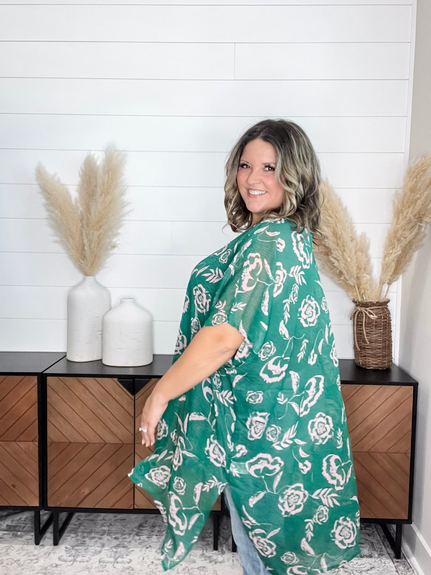 "Gasp" Floral Kimono