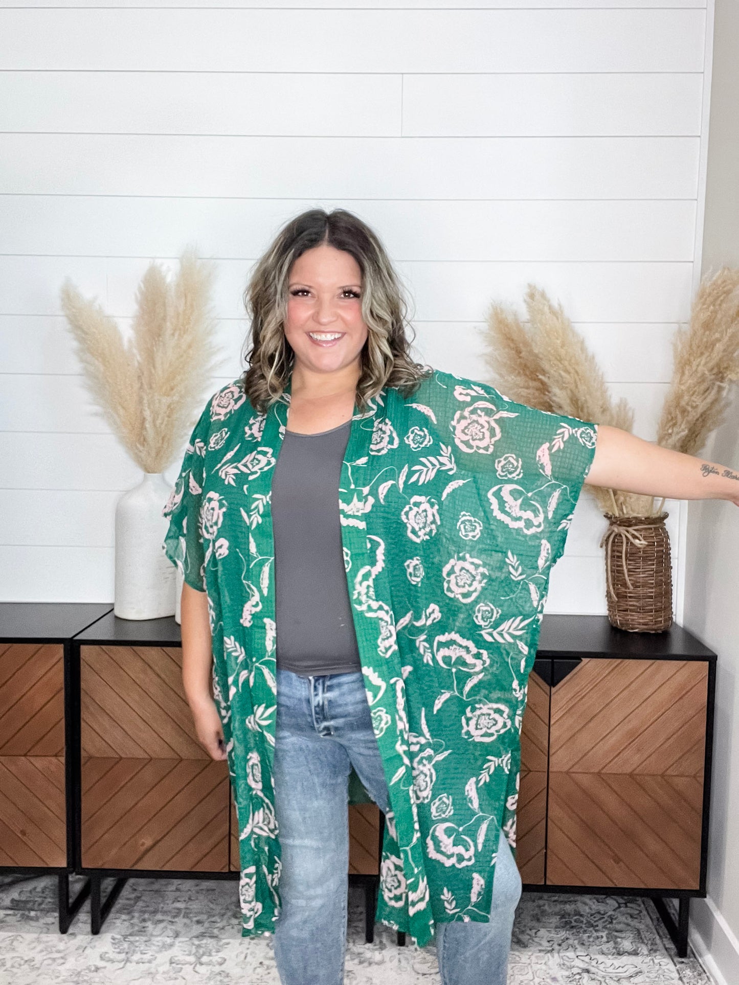"Gasp" Floral Kimono