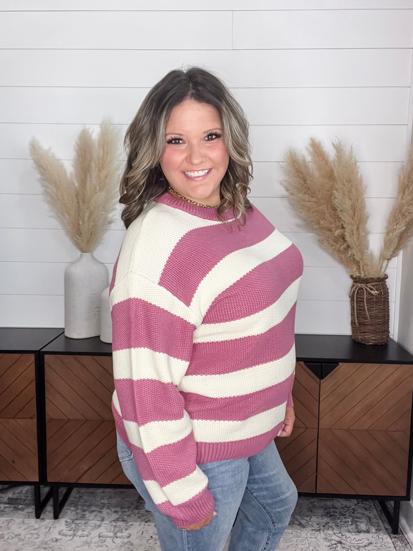 "Ace" Long Sleeve Stripe Sweater