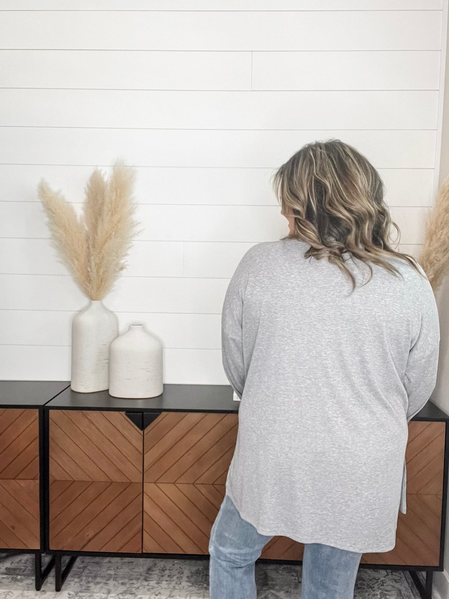Ribbed Cardigan (Heather Grey)