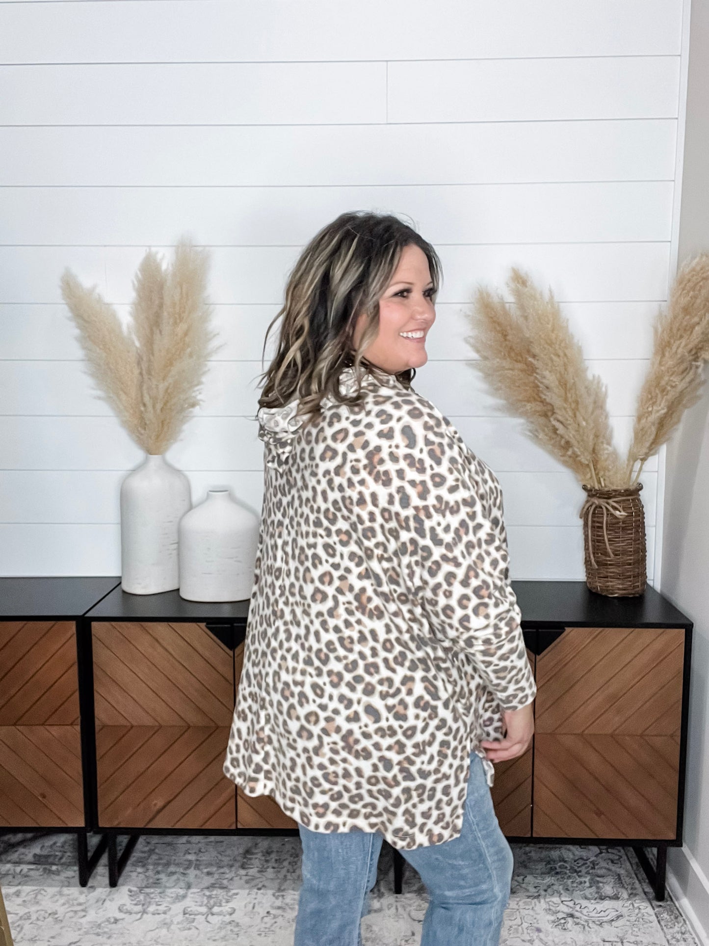 "Leapin" Animal Print Hoodie with Side Slits