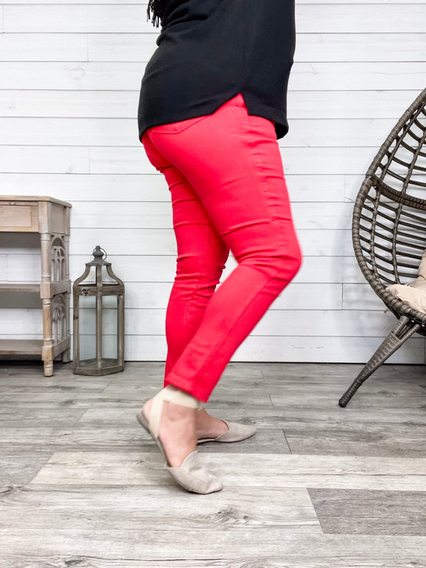 Judy Blue "Fire Engine" Red Tummy Control Skinny Jeans
