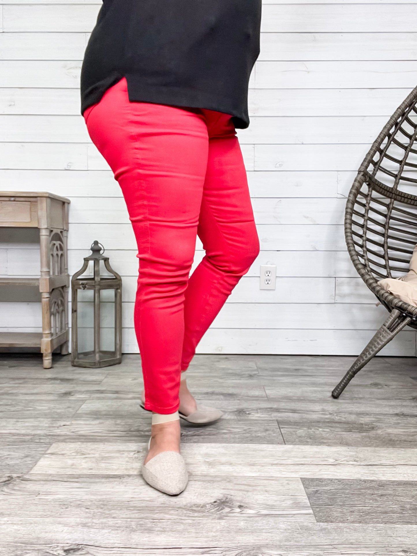 Judy Blue "Fire Engine" Red Tummy Control Skinny Jeans