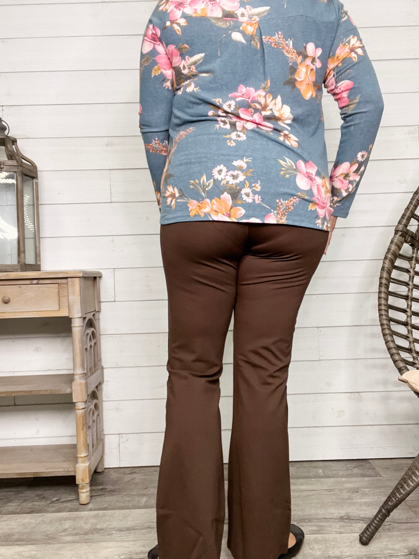 Maze Bootcut Ponte Pants (Brown)