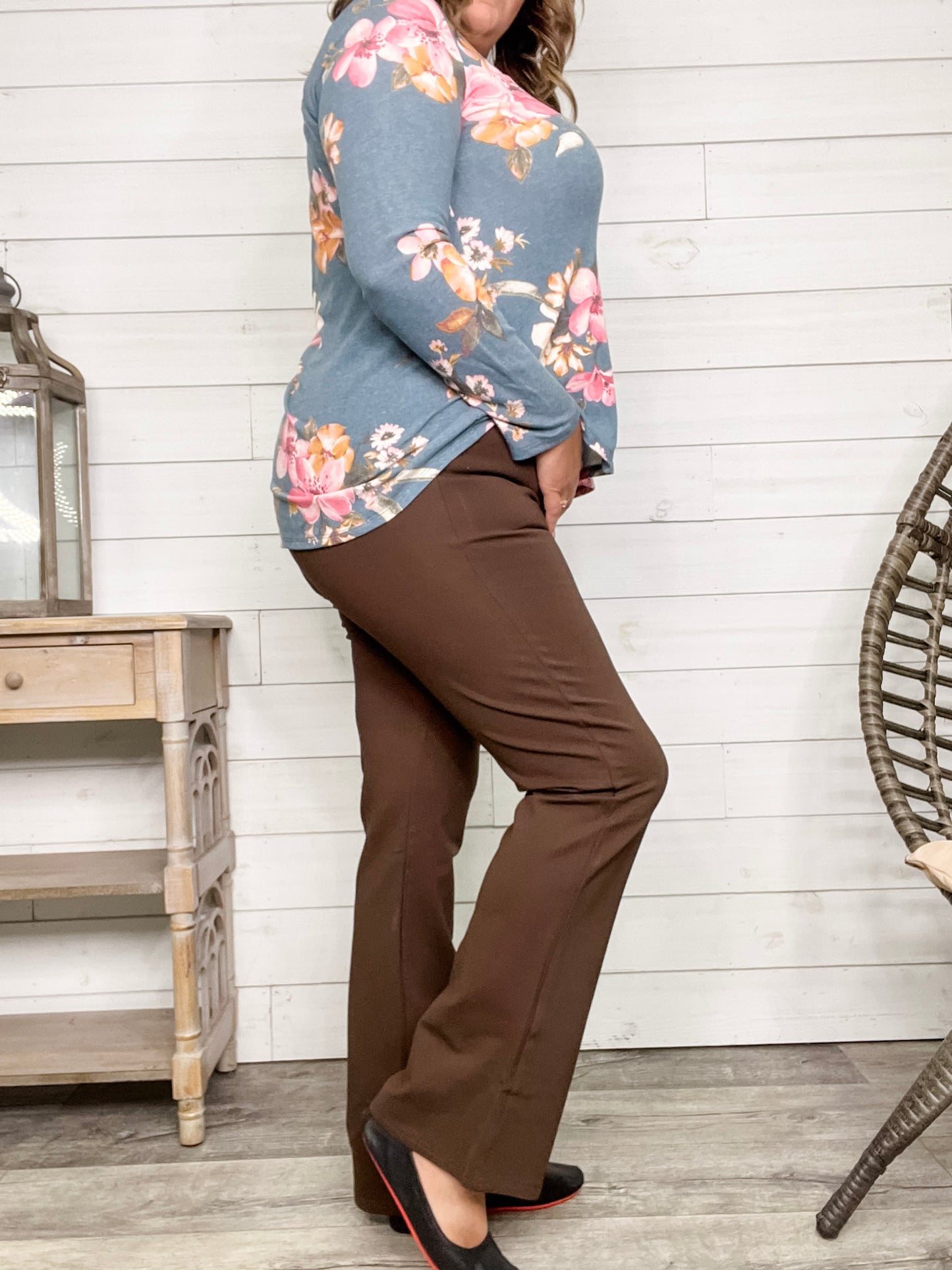 Maze Bootcut Ponte Pants (Brown)