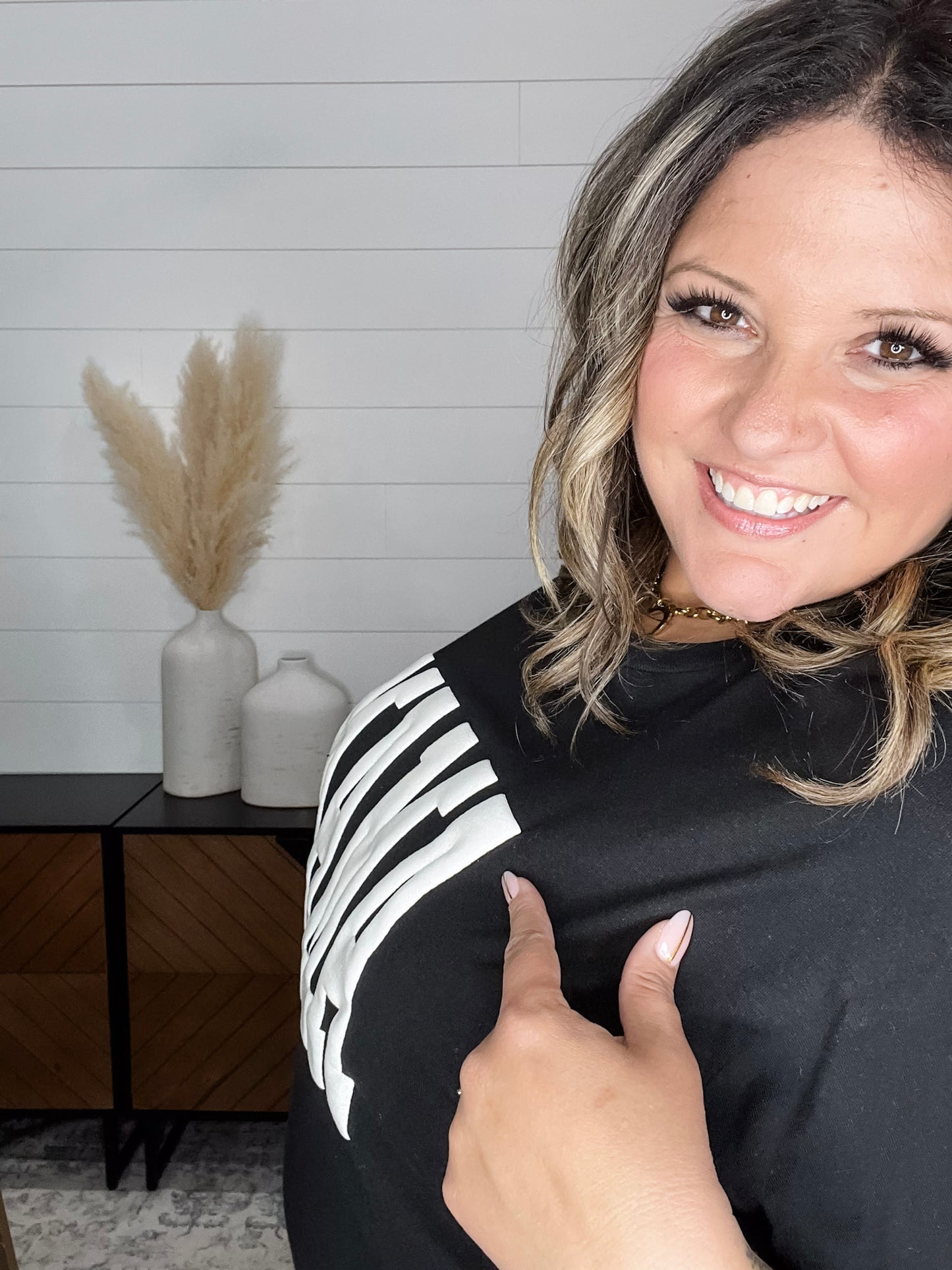 "Mama" Corded Long Sleeve Top (Multiple Colors)