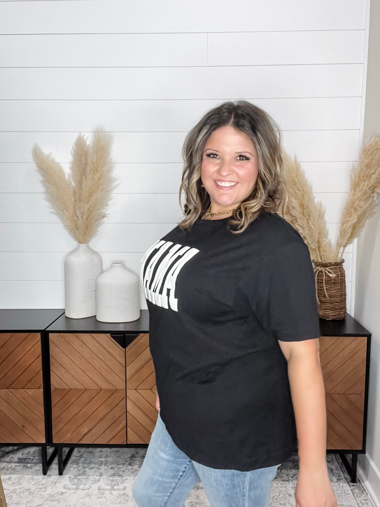 "Mama" Corded Long Sleeve Top (Multiple Colors)