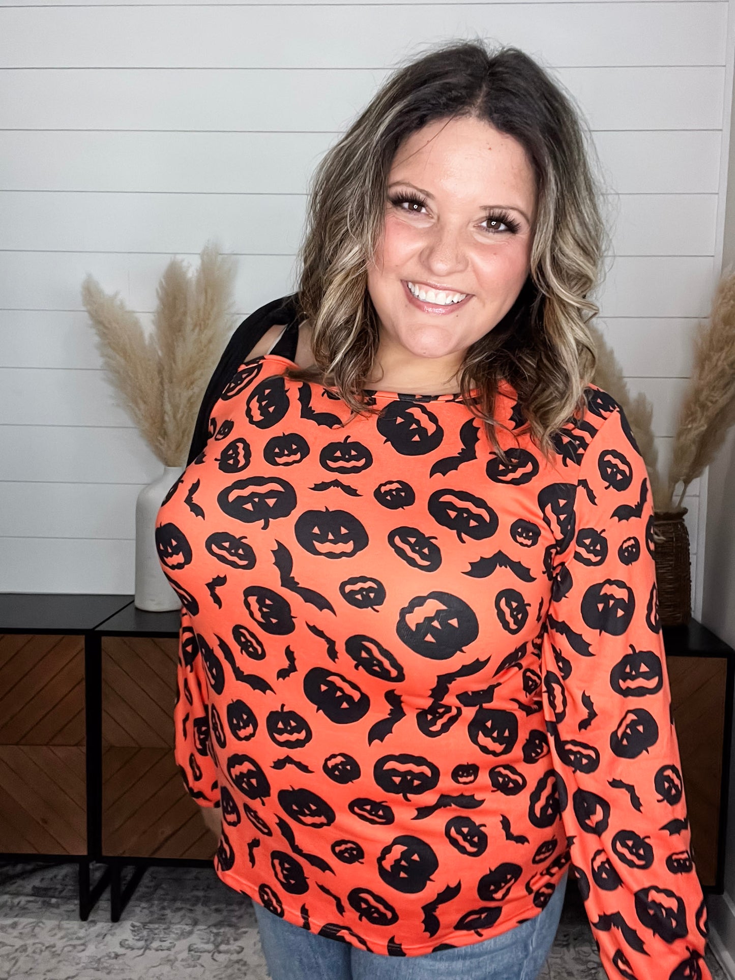 "Trick or Treat" Long Balloon Sleeve with Shoulder Tie
