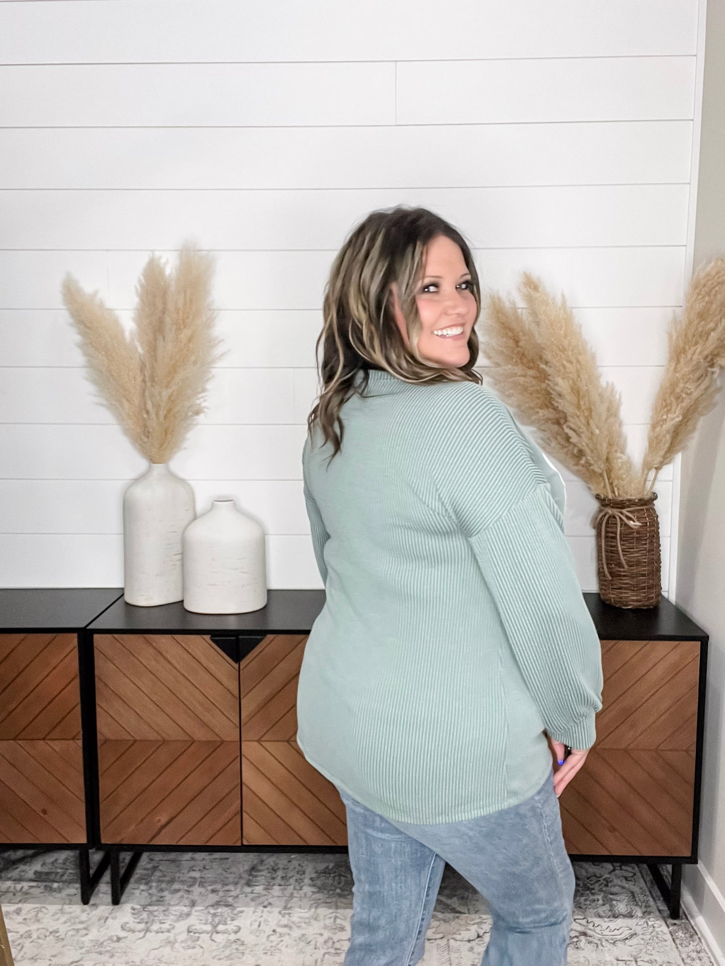 "Mama" Corded Long Sleeve Top (Multiple Colors)