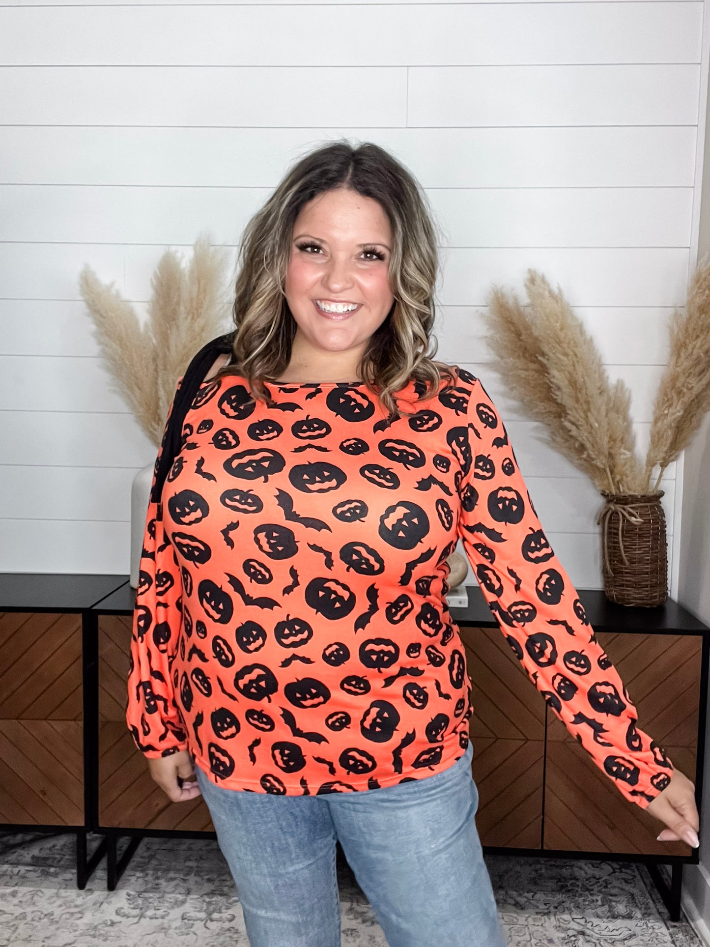 "Trick or Treat" Long Balloon Sleeve with Shoulder Tie