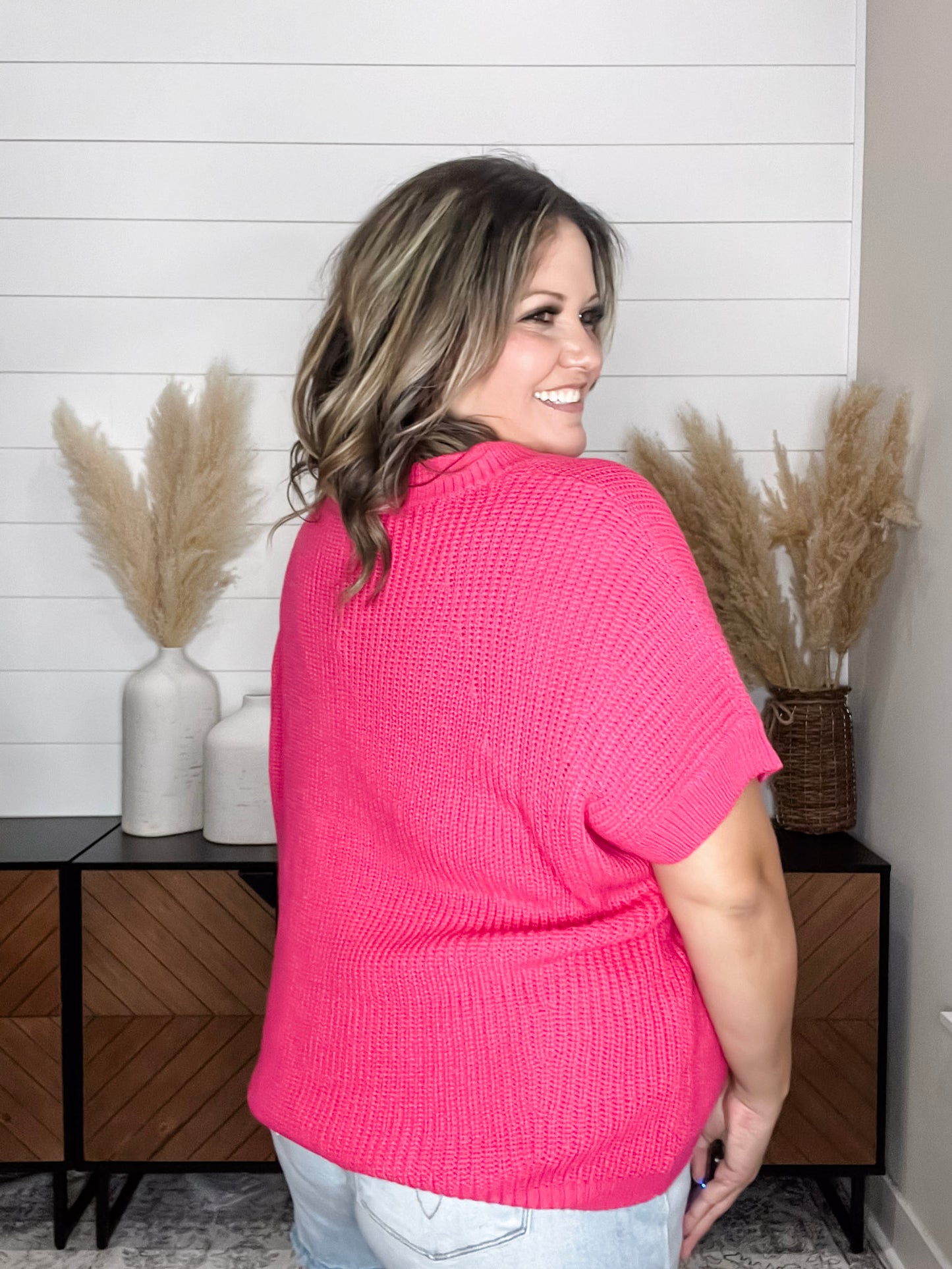 "Catching" Dolman Style V Neck Sweater