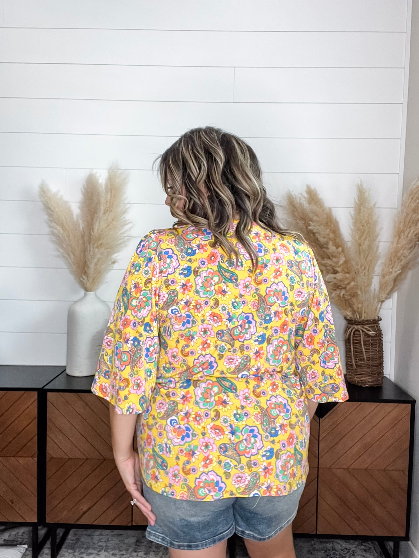 "Marigold" Short Ruffled Sleeve U Neck
