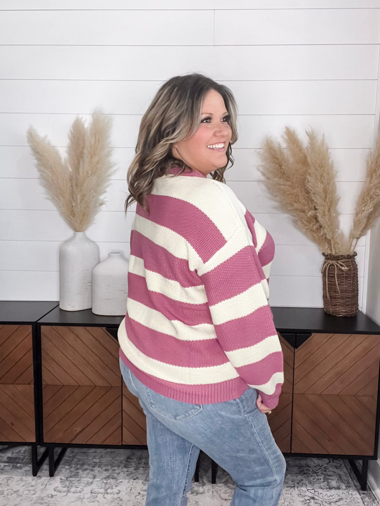 "Ace" Long Sleeve Stripe Sweater