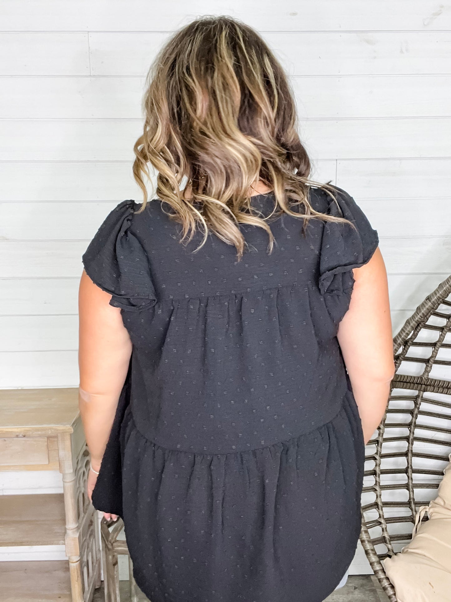 "With Regards" Cap Ruffle Sleeve Babydoll