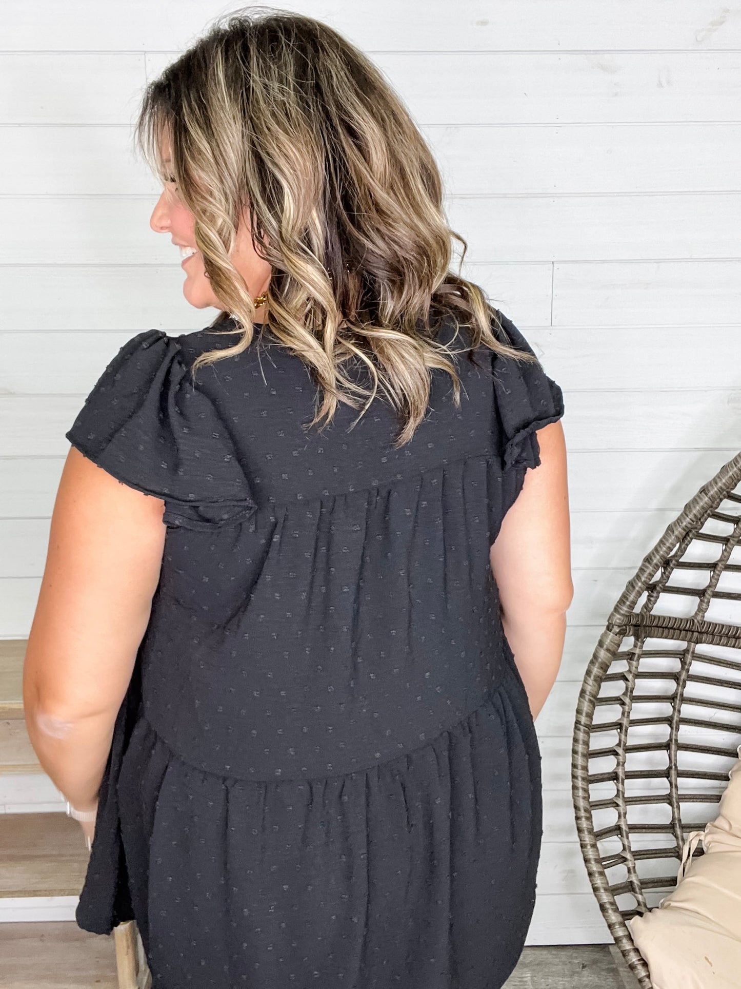 "With Regards" Cap Ruffle Sleeve Babydoll