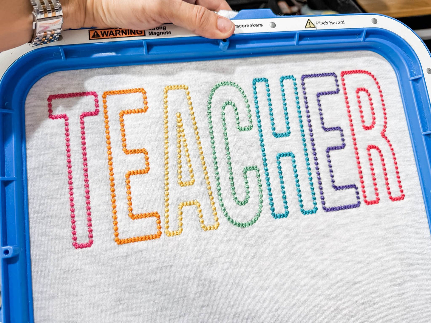 Custom Rainbow Dot Embroidery