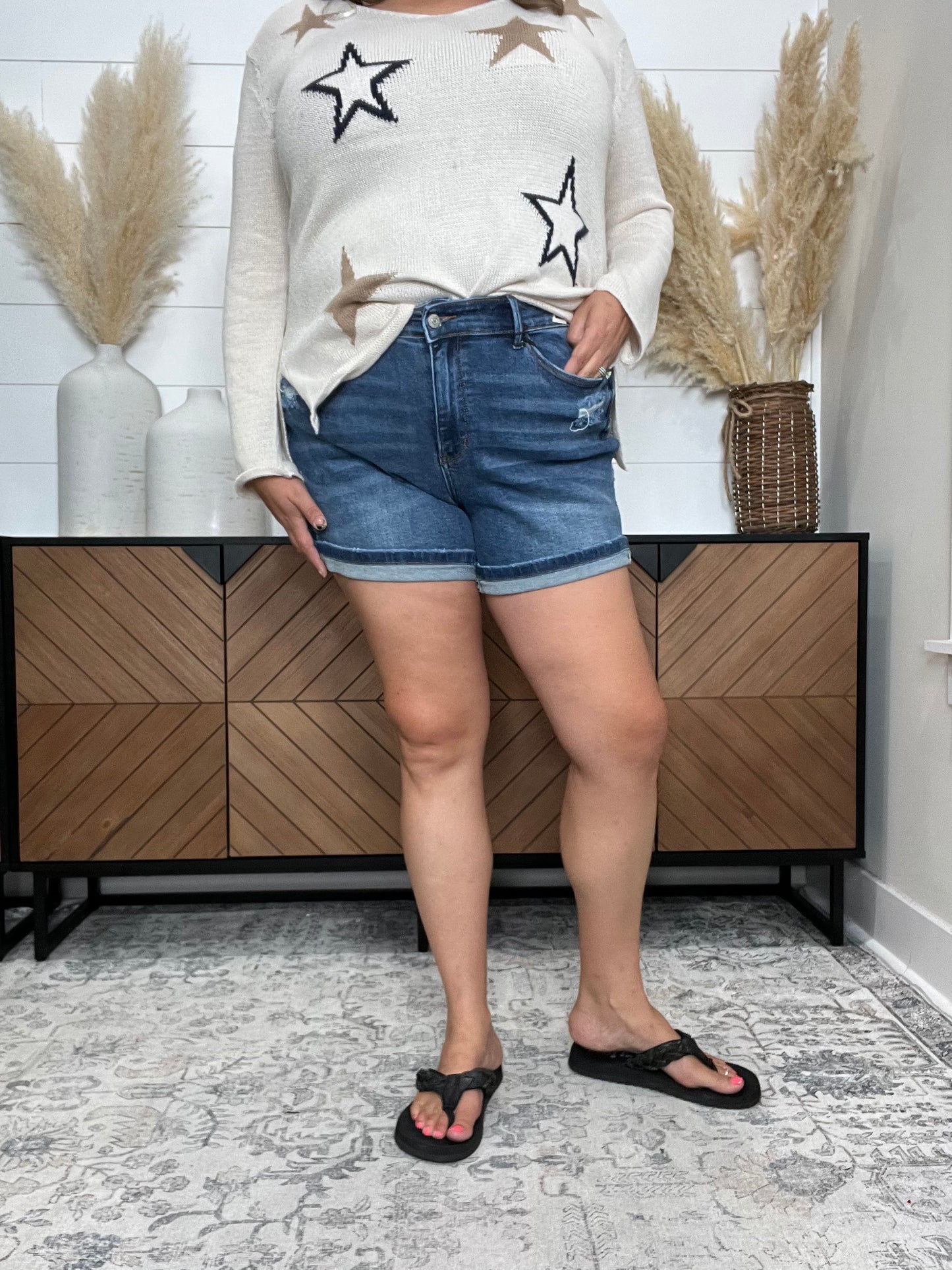 Judy Blue "She's Here" Shorts