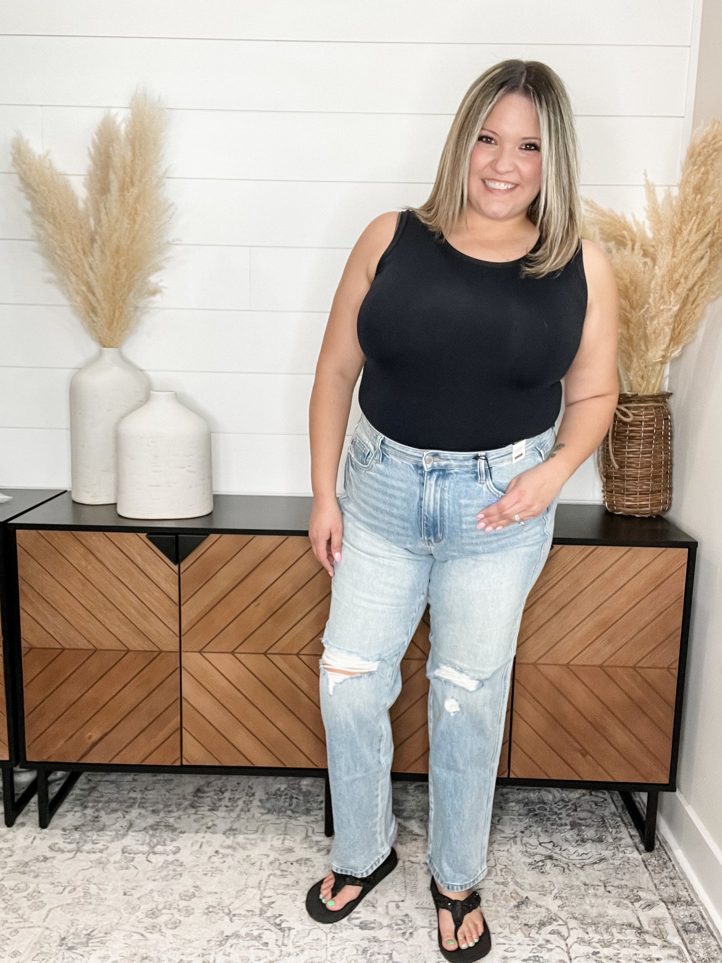 "Rayleen" Seamless Smoothing Tank (Black & Nude)