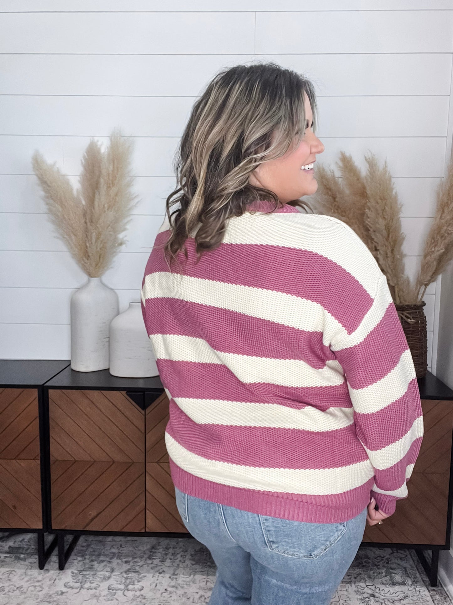 "Ace" Long Sleeve Stripe Sweater