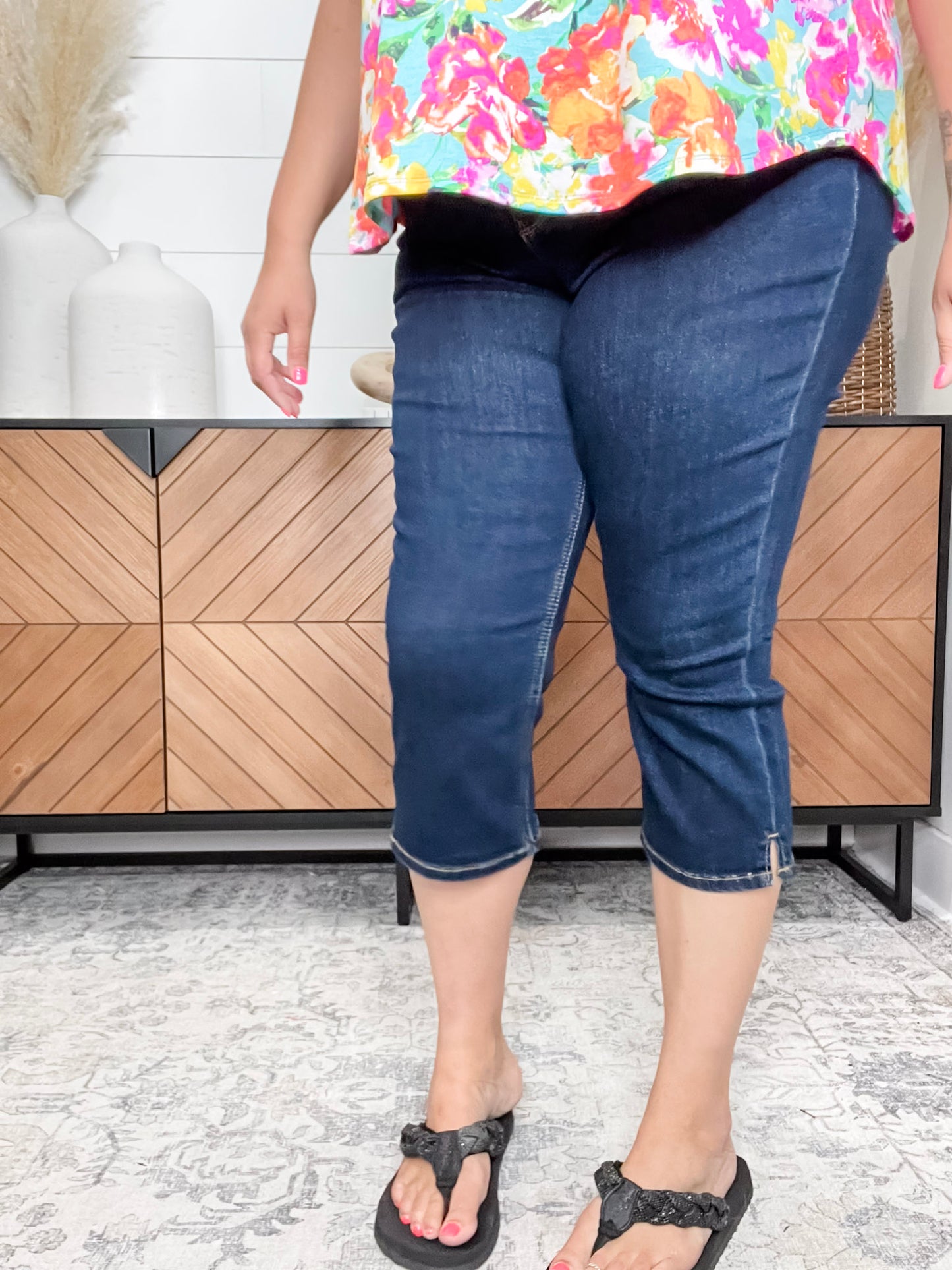 RFM Essential Denim Dark Wash Capri