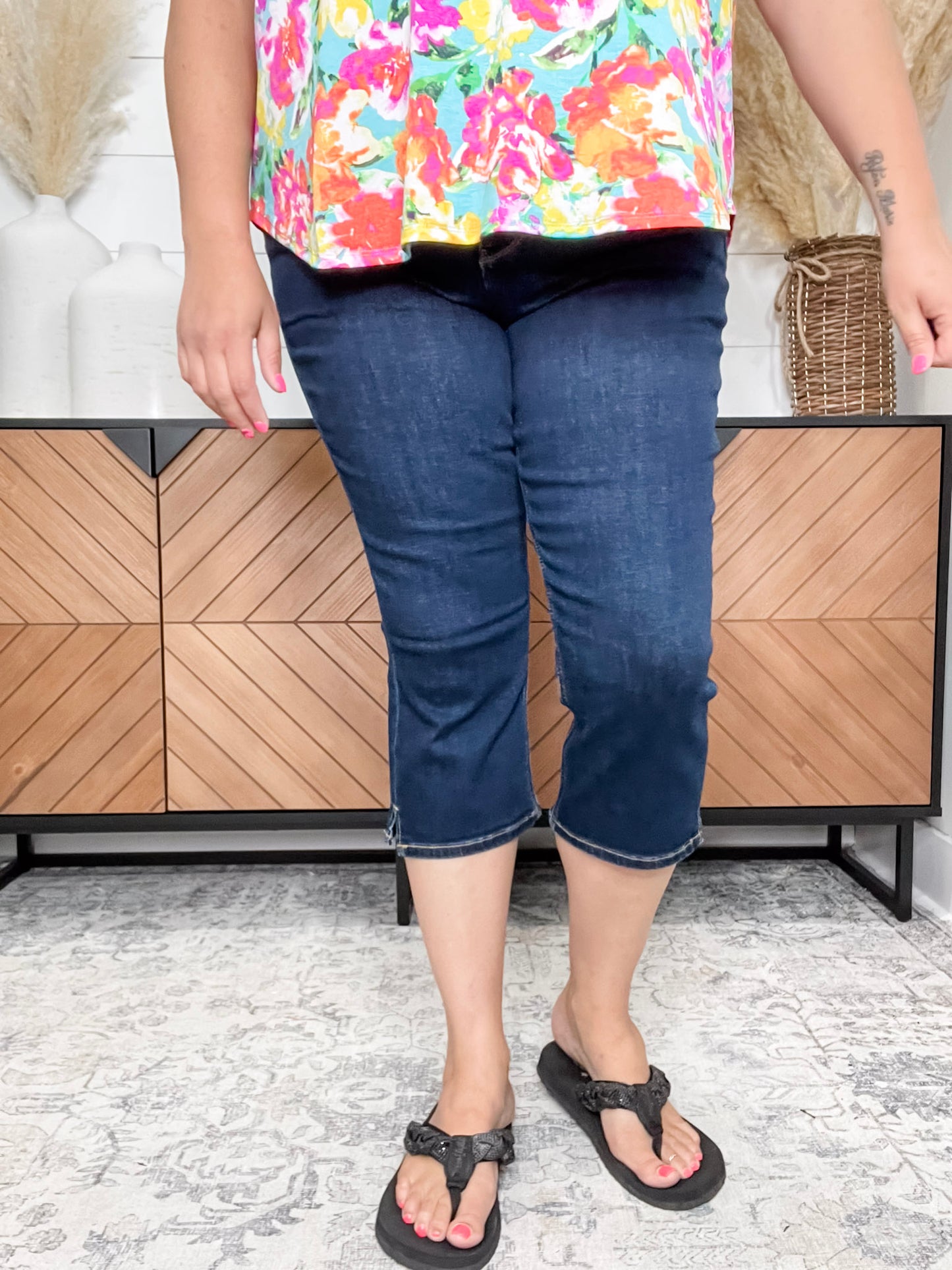 RFM Essential Denim Dark Wash Capri