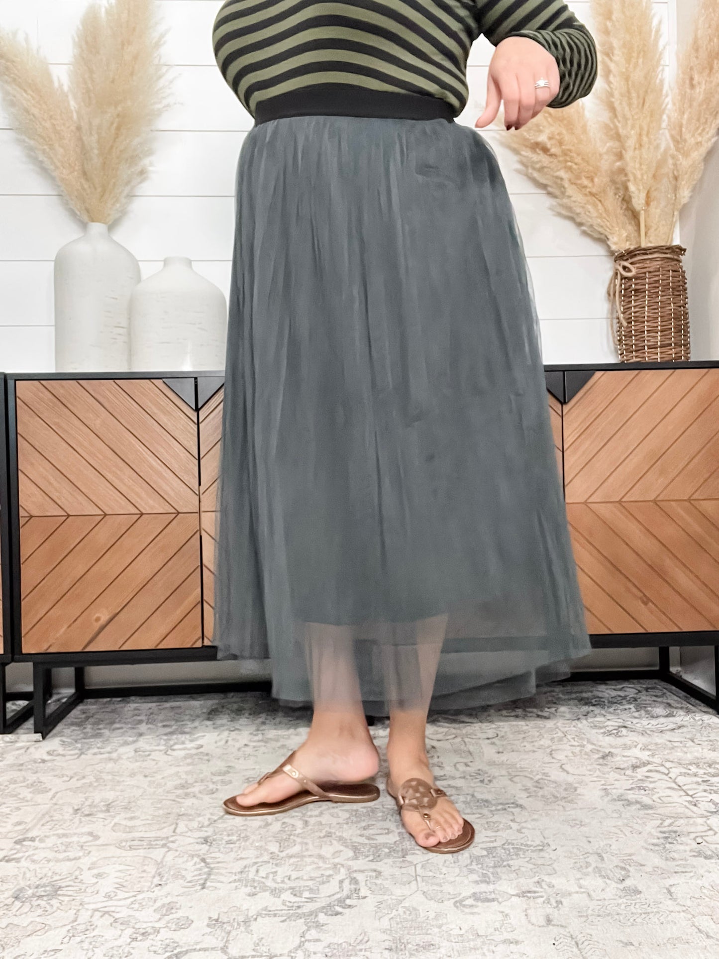 "Ashes to Ashes" Mesh Pleated Skirt