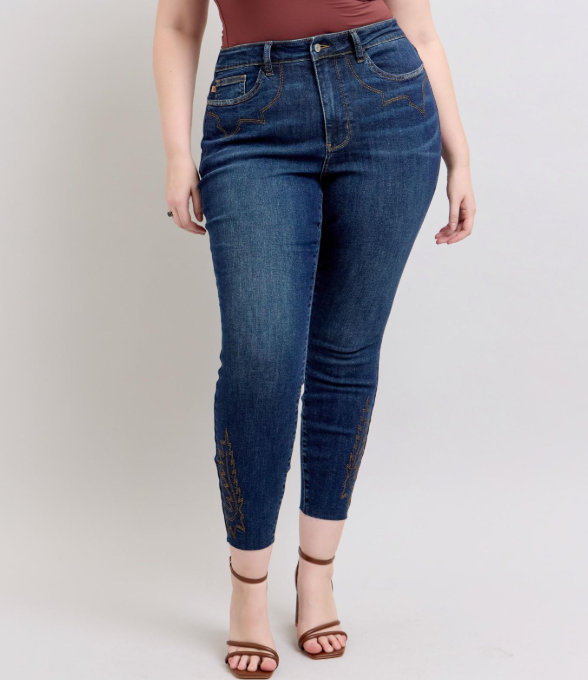 Judy Blue “Country Girl” Embroidered Skinny Jeans