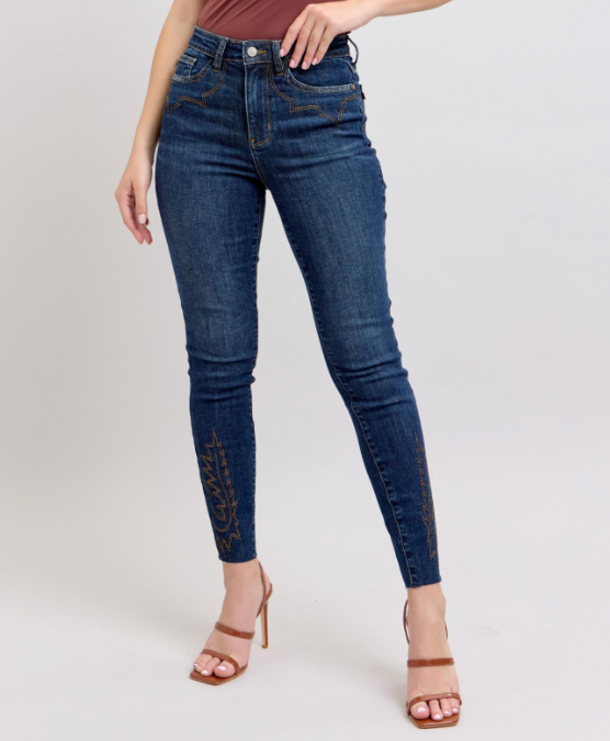 Judy Blue “Country Girl” Embroidered Skinny Jeans