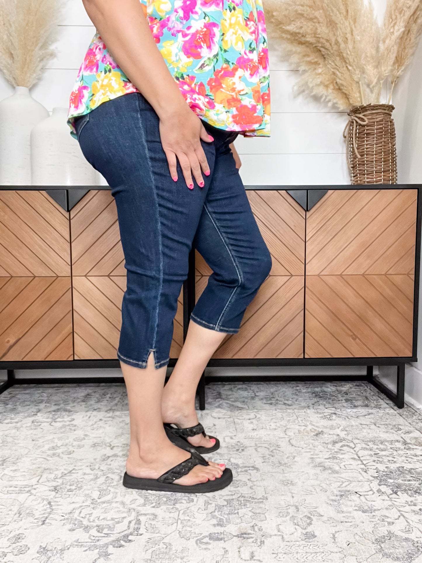 RFM Essential Denim Dark Wash Capri