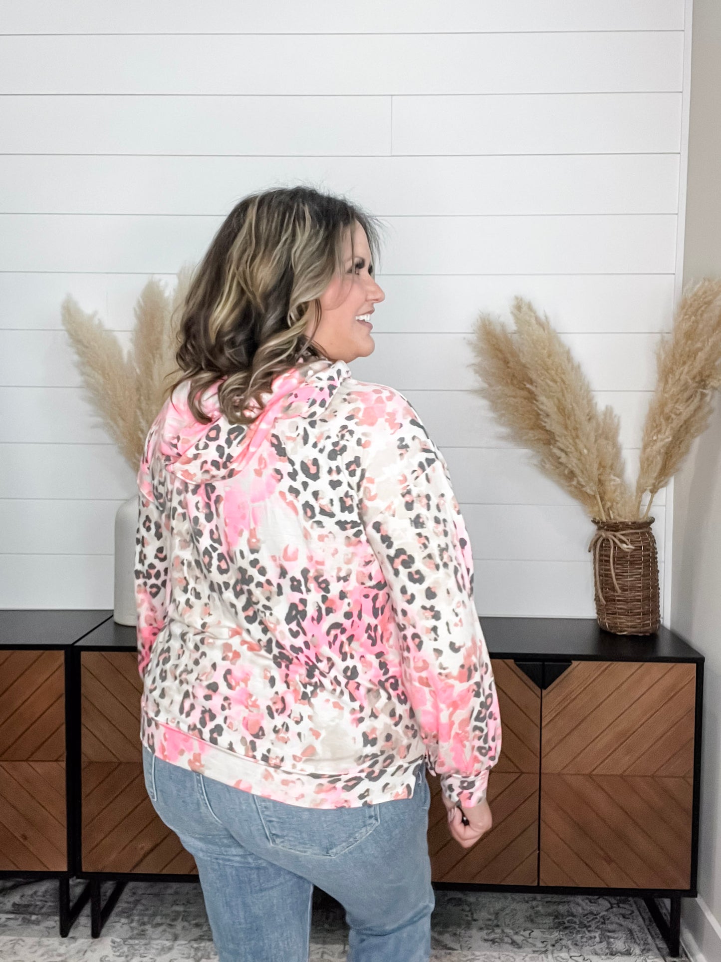 "Russell" Animal Print Balloon Sleeve Hoodie