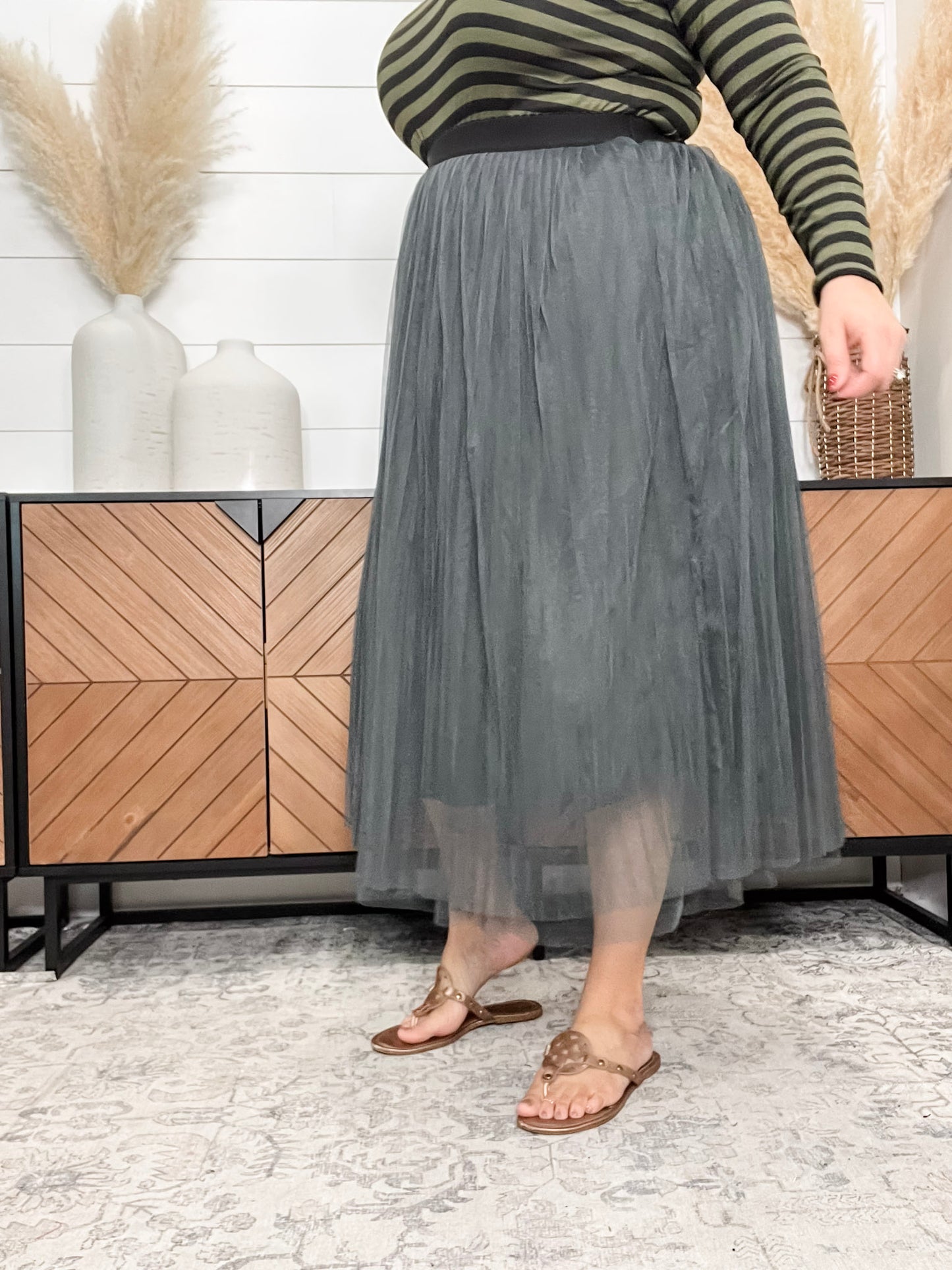 "Ashes to Ashes" Mesh Pleated Skirt