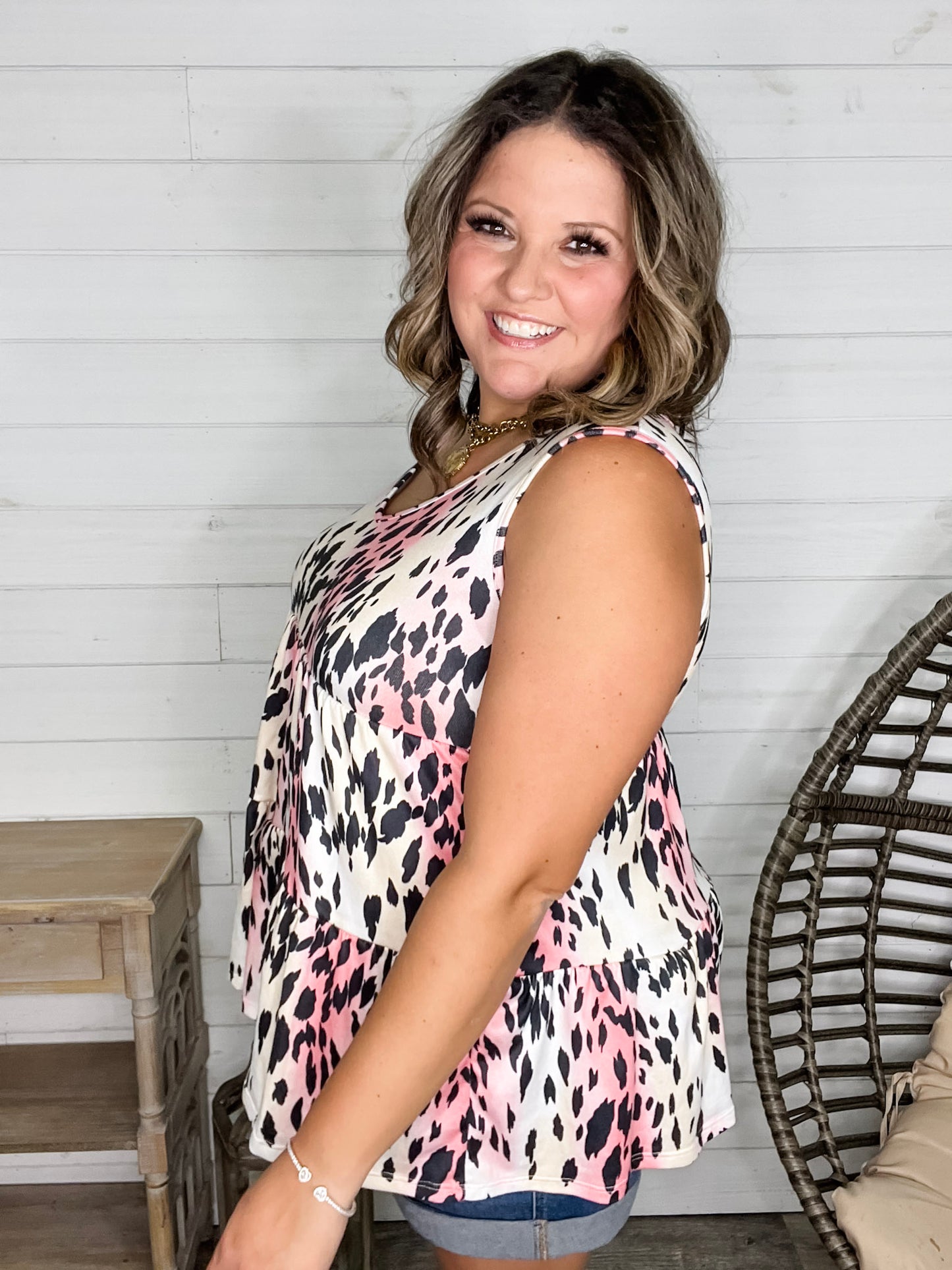 "Cheshire" Animal Print Sleeveless Baby Doll