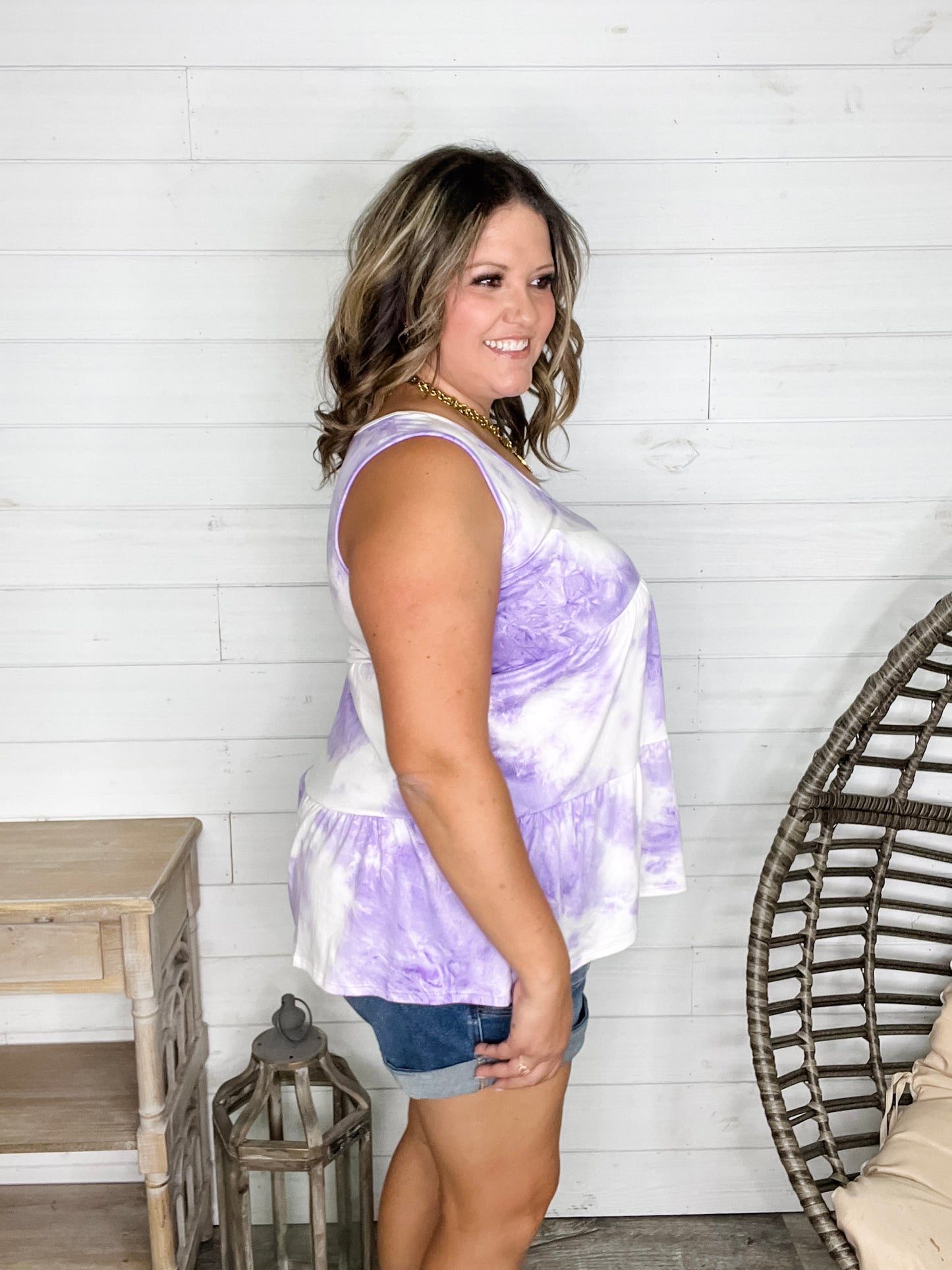 "Grapeful" Tie Dye Sleeveless Baby Doll