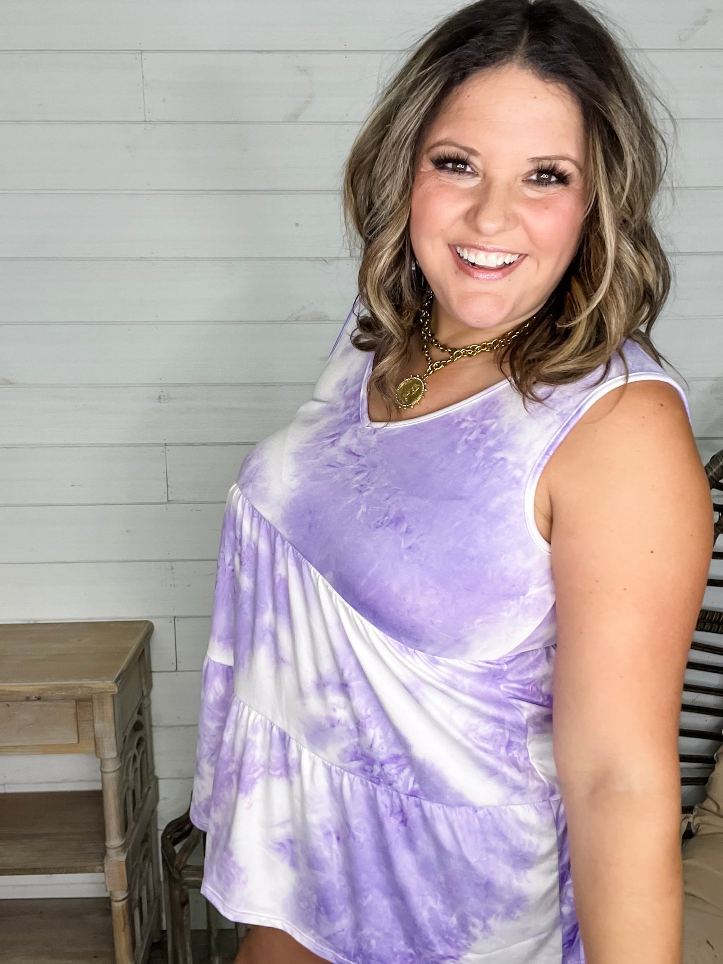 "Grapeful" Tie Dye Sleeveless Baby Doll