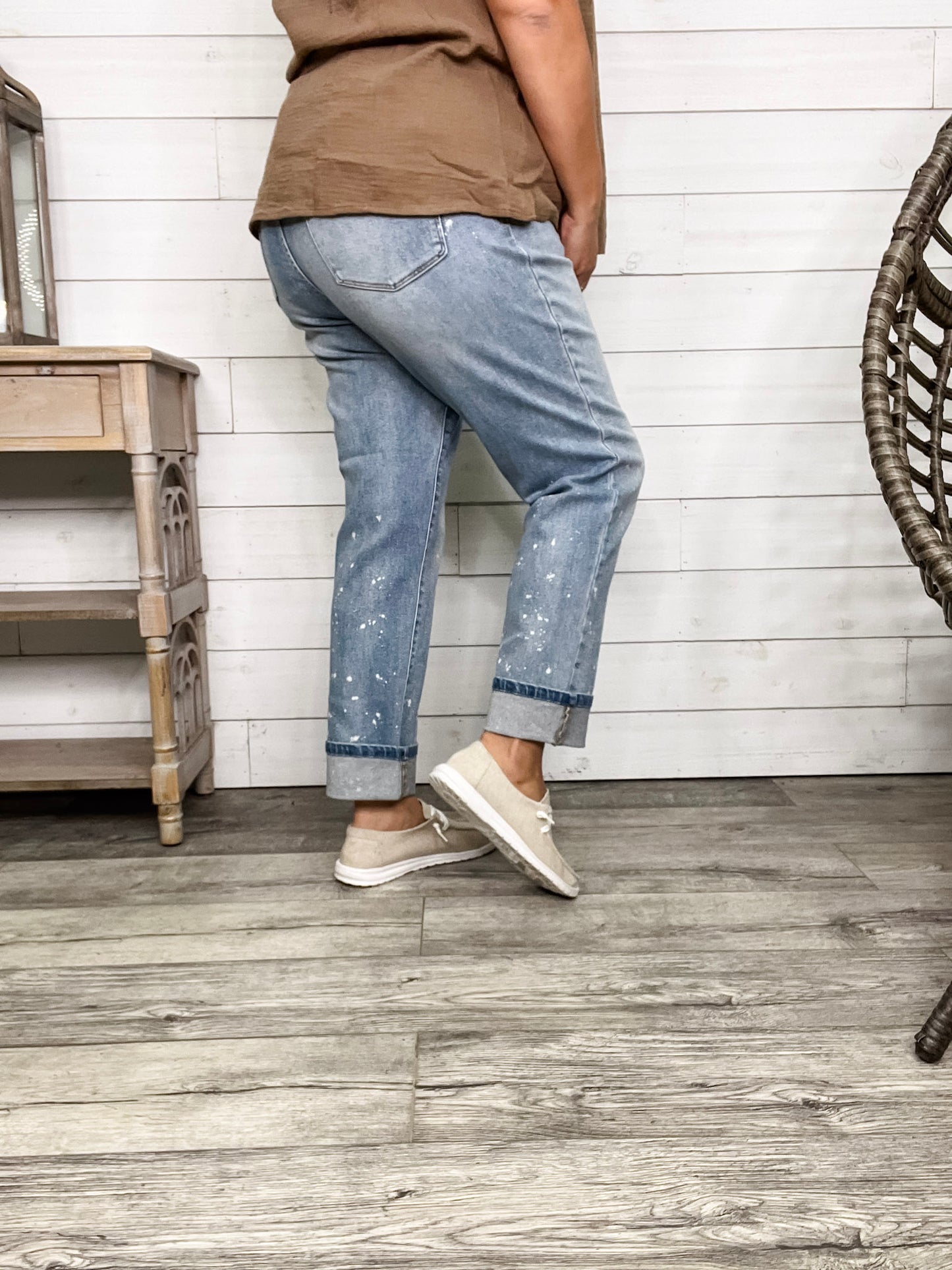 Judy Blue "Bye Felicia" Bleach Boyfriend Jeans