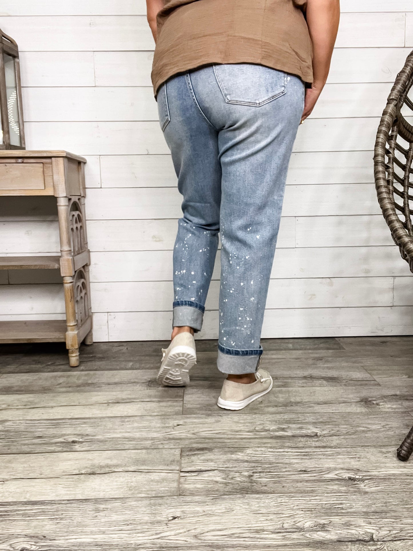 Judy Blue "Bye Felicia" Bleach Boyfriend Jeans