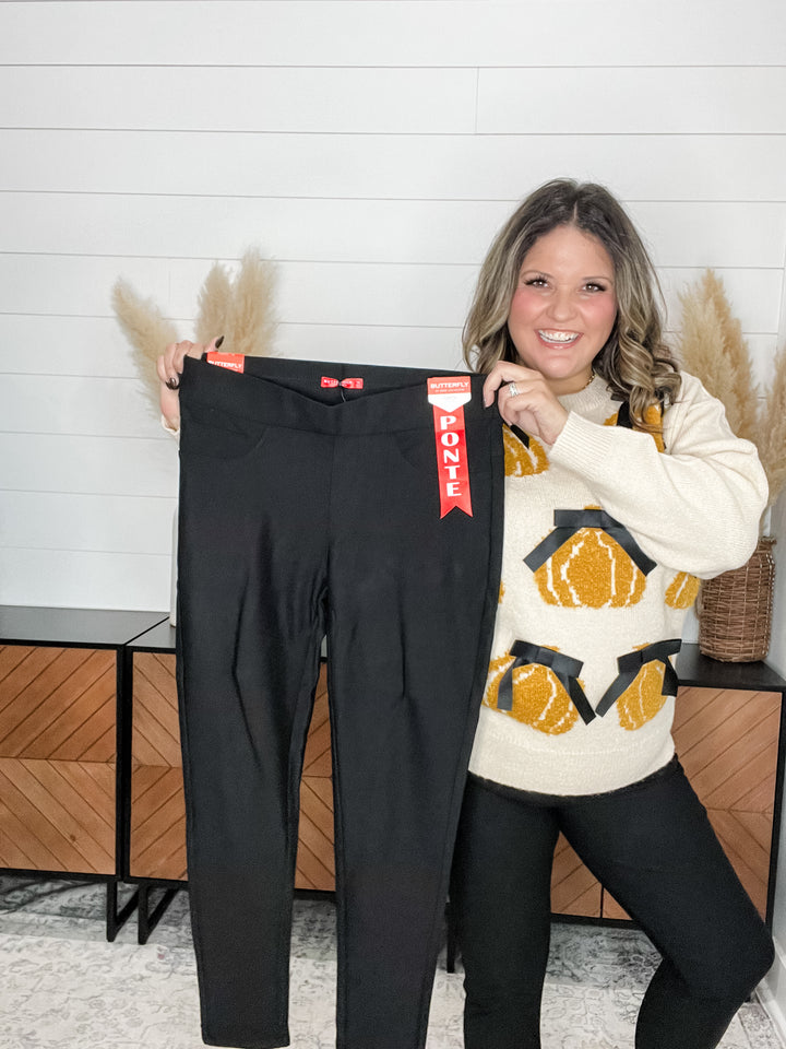 Maze X Kay Unger Ponte Pants (Black)