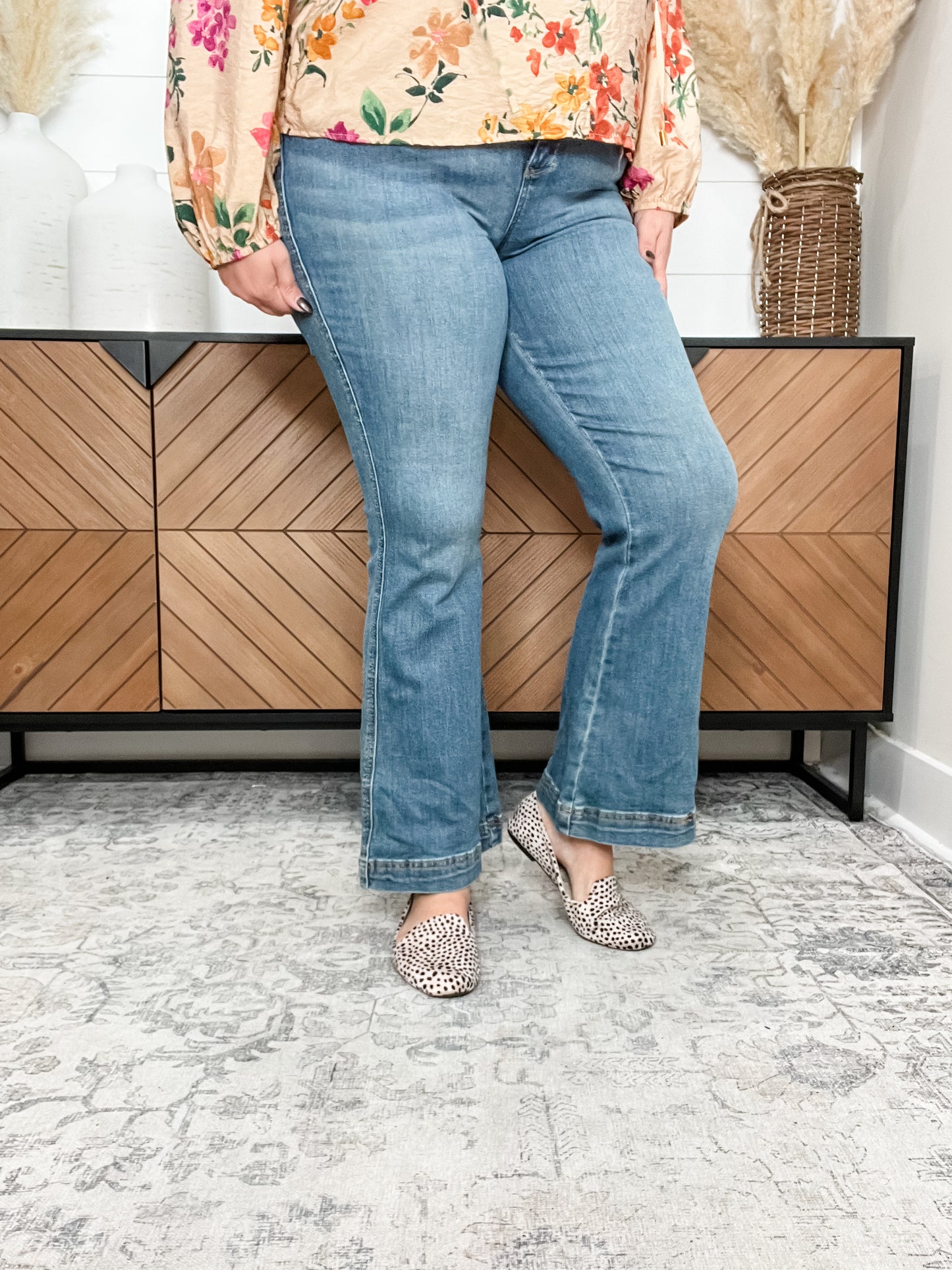 Judy Blue "Finally Found" Petite Double Button Flares
